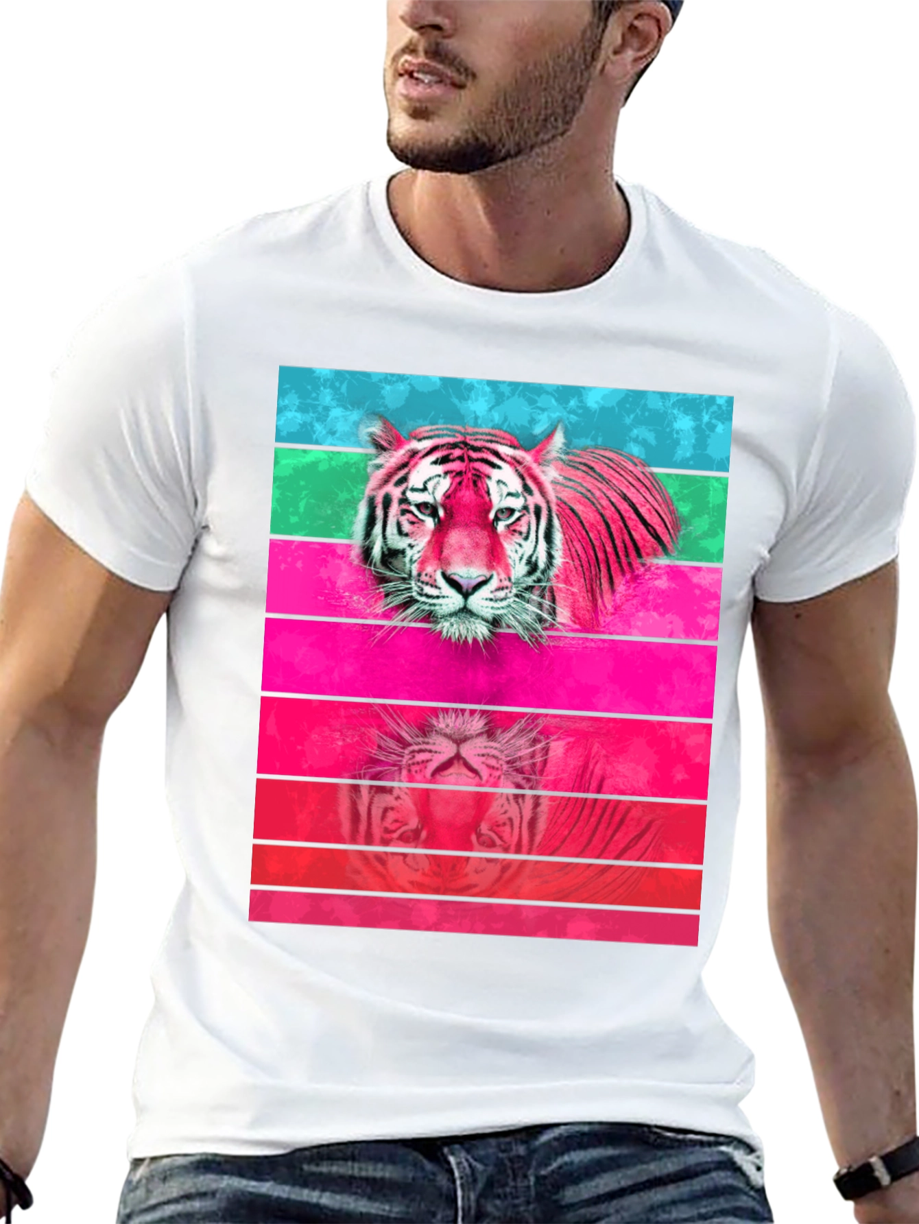 Black Retro Tiger Graphic Tee view 13