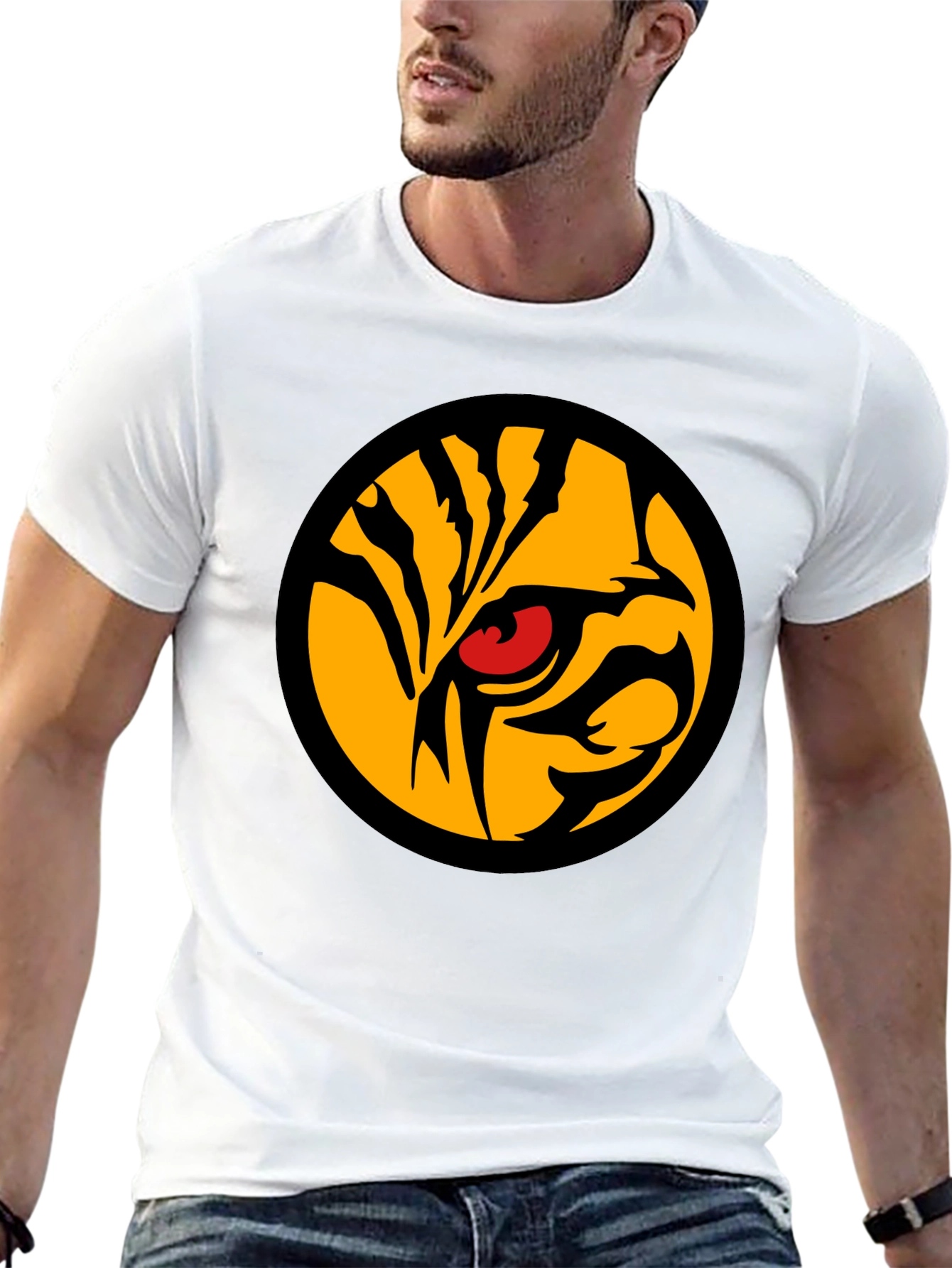 Black Tiger Eye Graphic Tee - Men's Black T-Shirt view 13