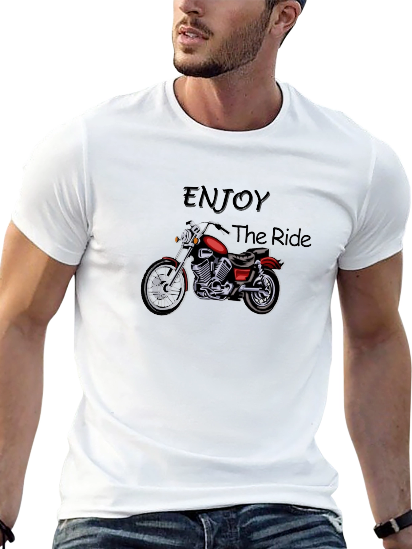 Black Enjoy The Ride Biker T-Shirt view 13