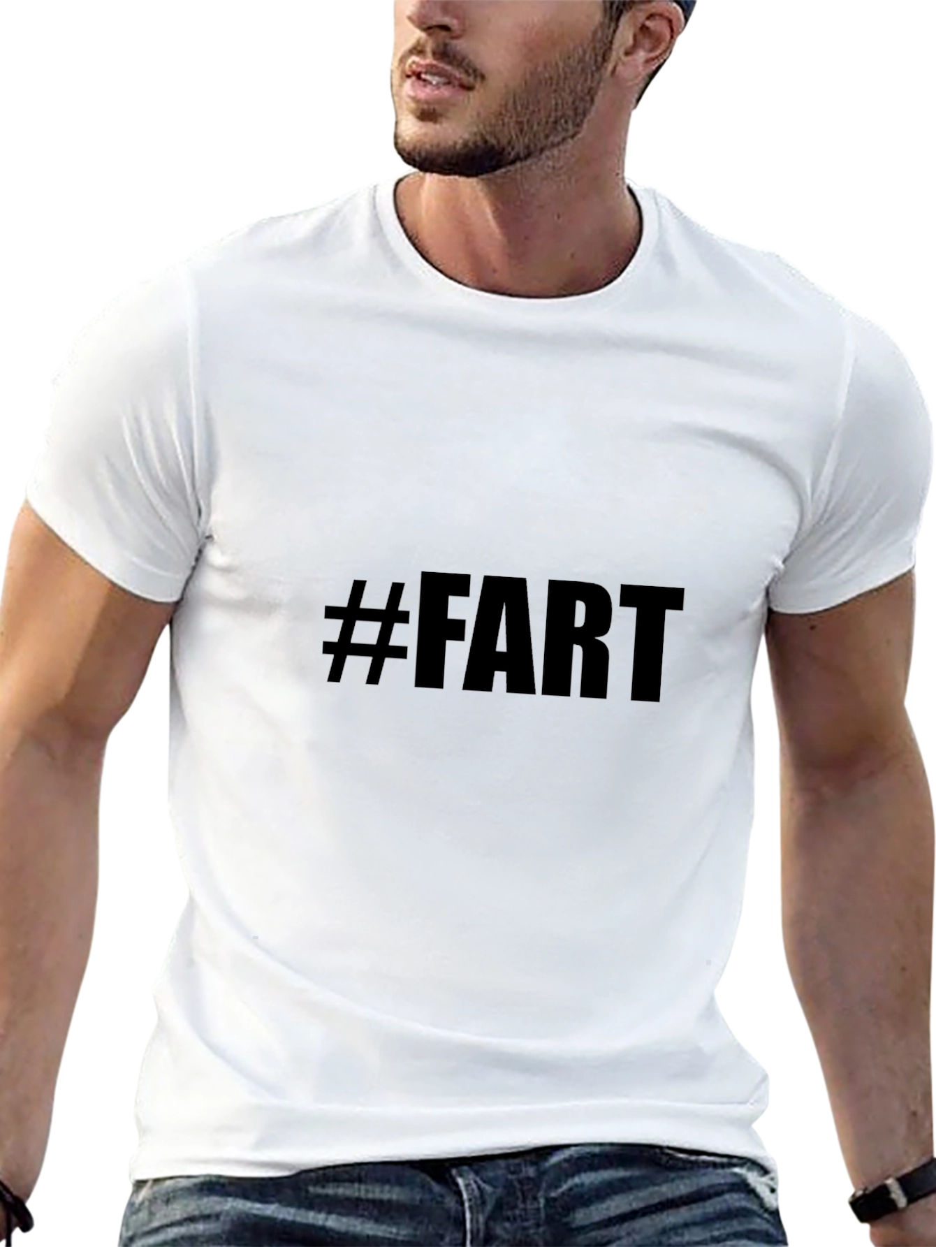 Black Men's Black Tee - #FART Graphic view 13