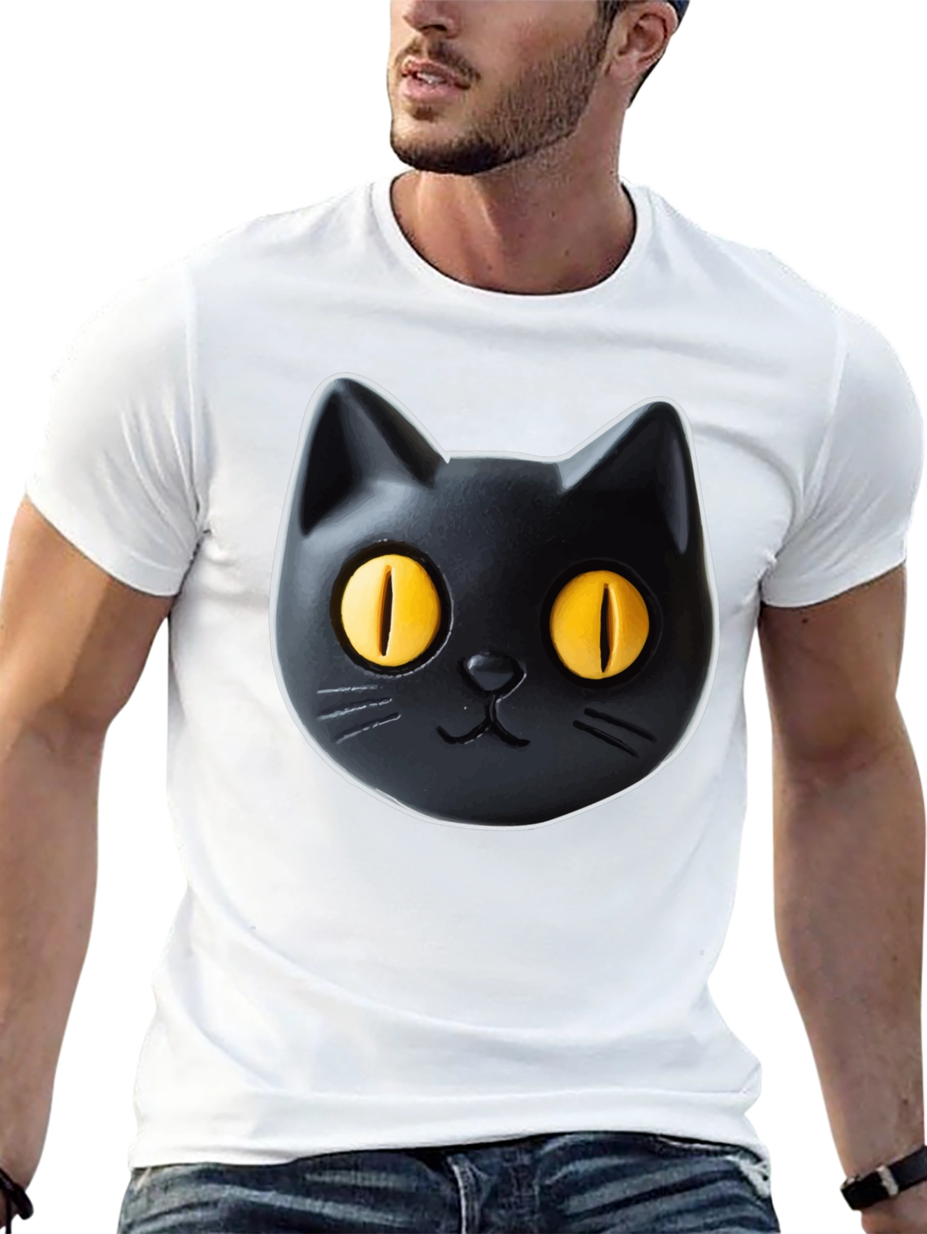 Black Black Cat Graphic Tee - Fun & Stylish! view 13