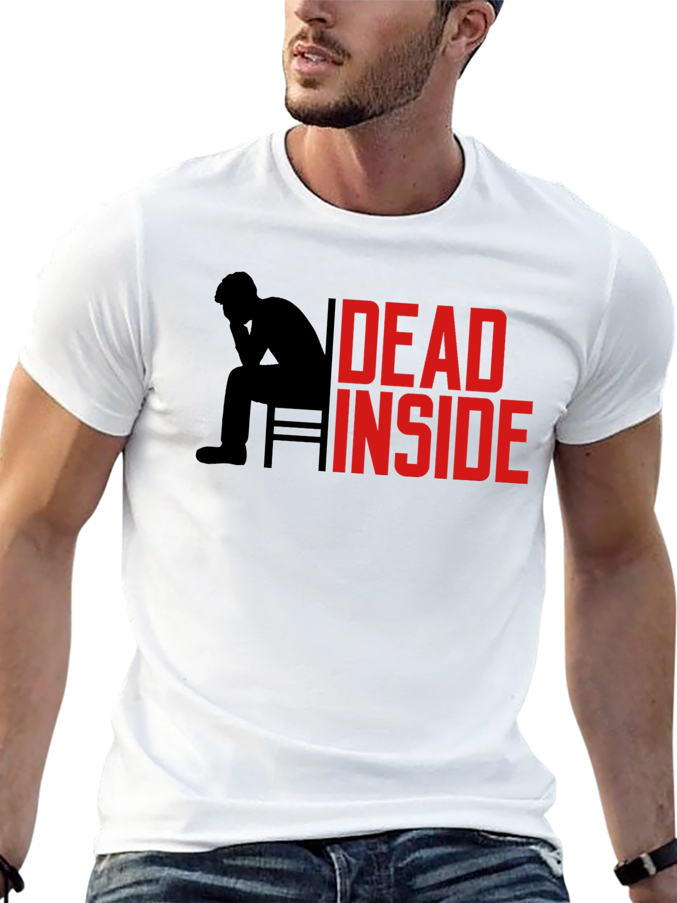 Black Dead Inside Graphic Tee - Men's Black T-Shirt view 13