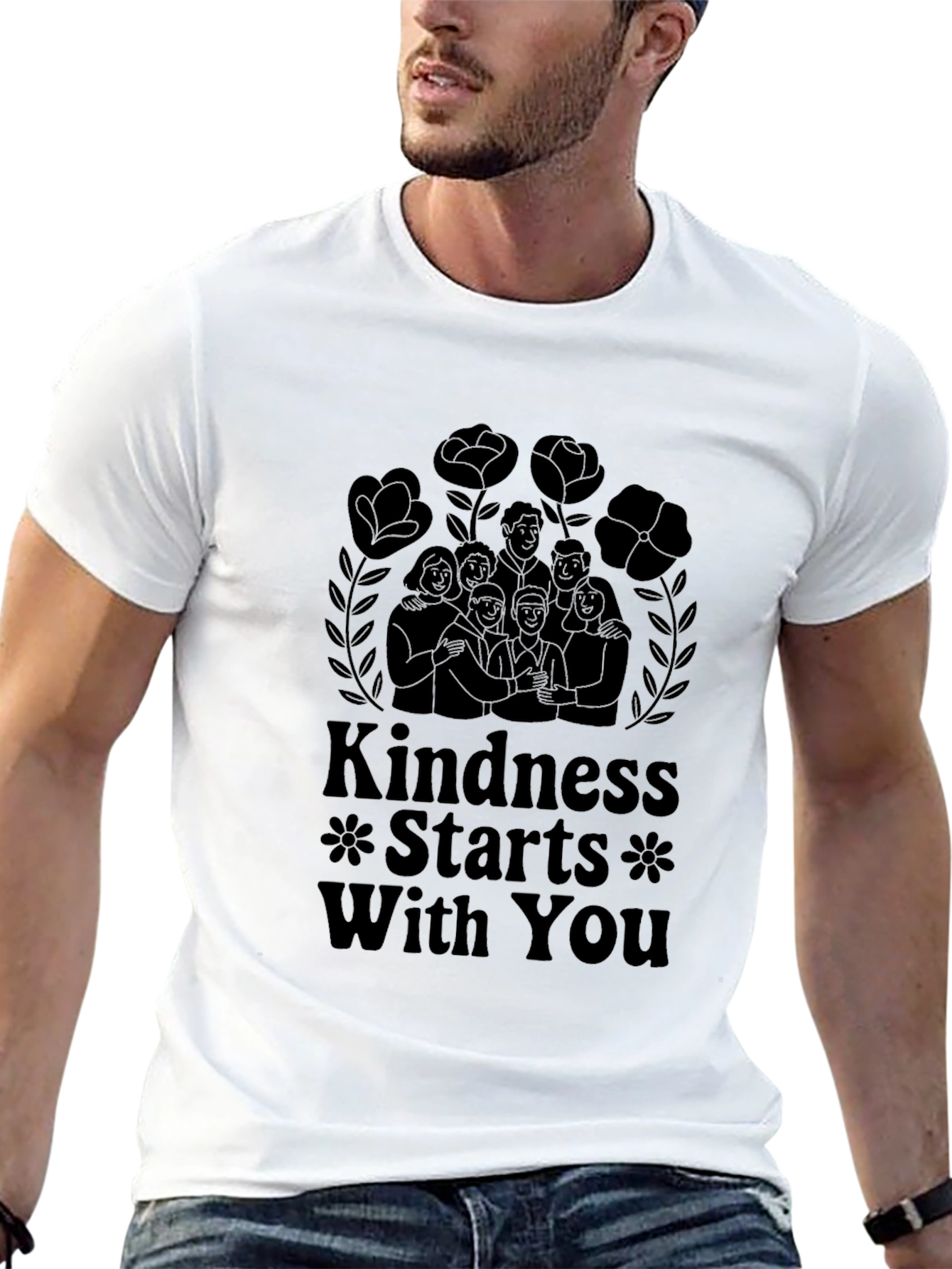 Black Kindness Starts With You Graphic Tee view 13