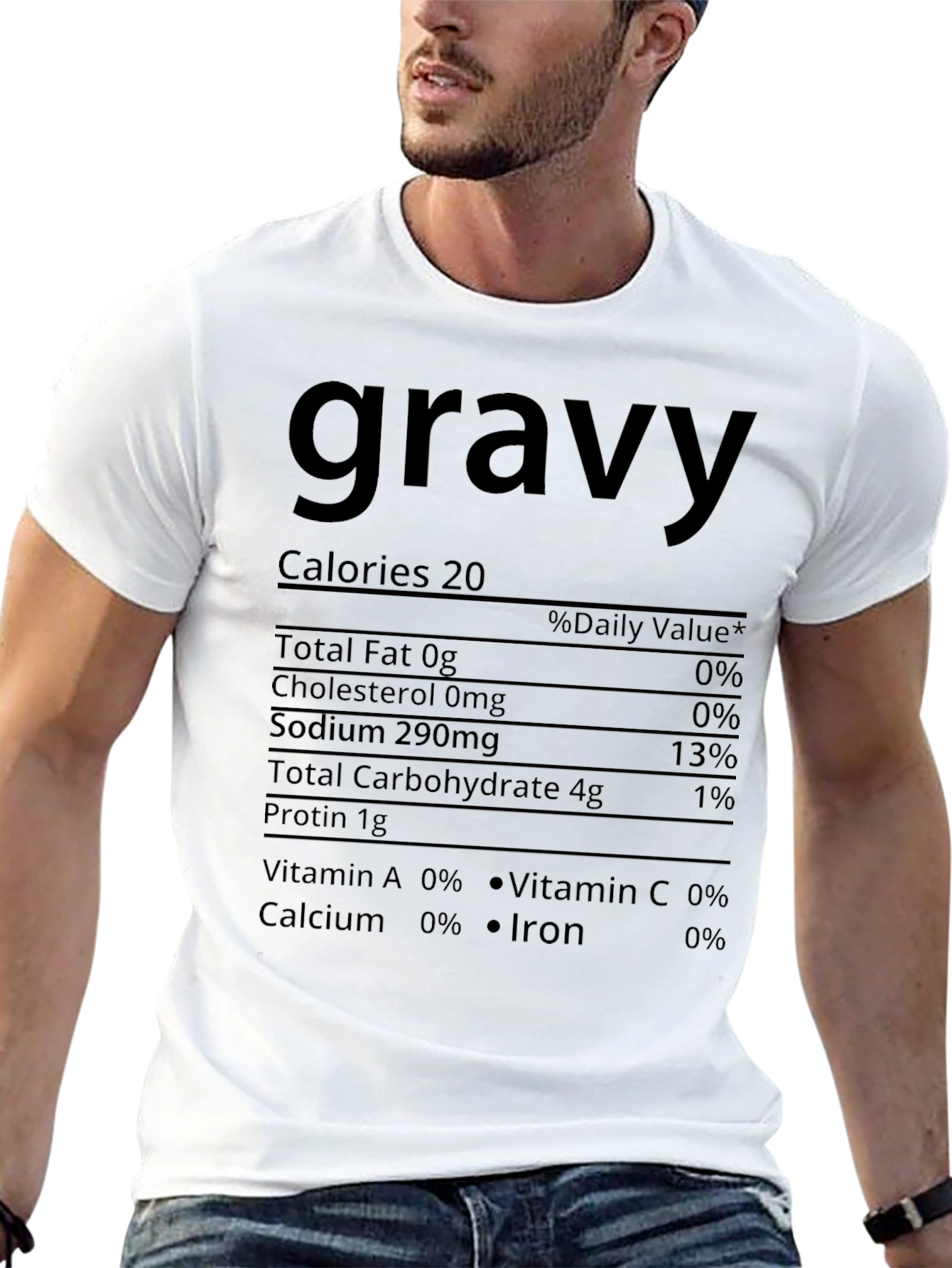 Black Gravy Nutritional Facts Funny T-Shirt view 13