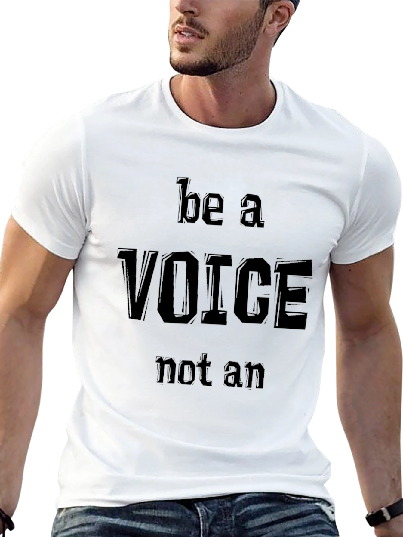 Black Be A Voice Graphic Tee - Black Crew Neck T-Shirt view 13