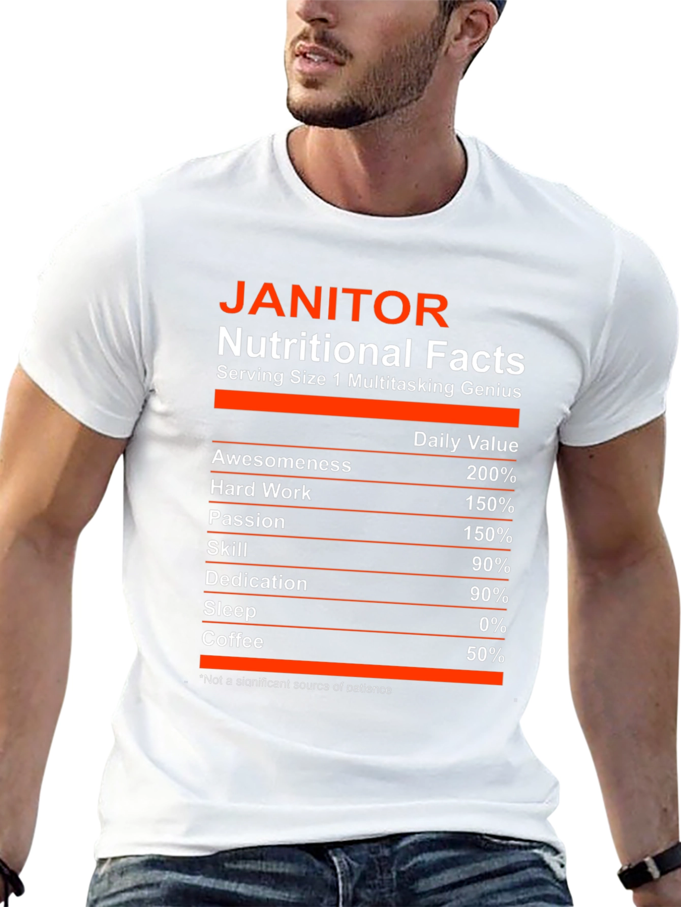 Black Janitor Nutritional Facts T-Shirt Funny Cleaning Crew Tee view 13