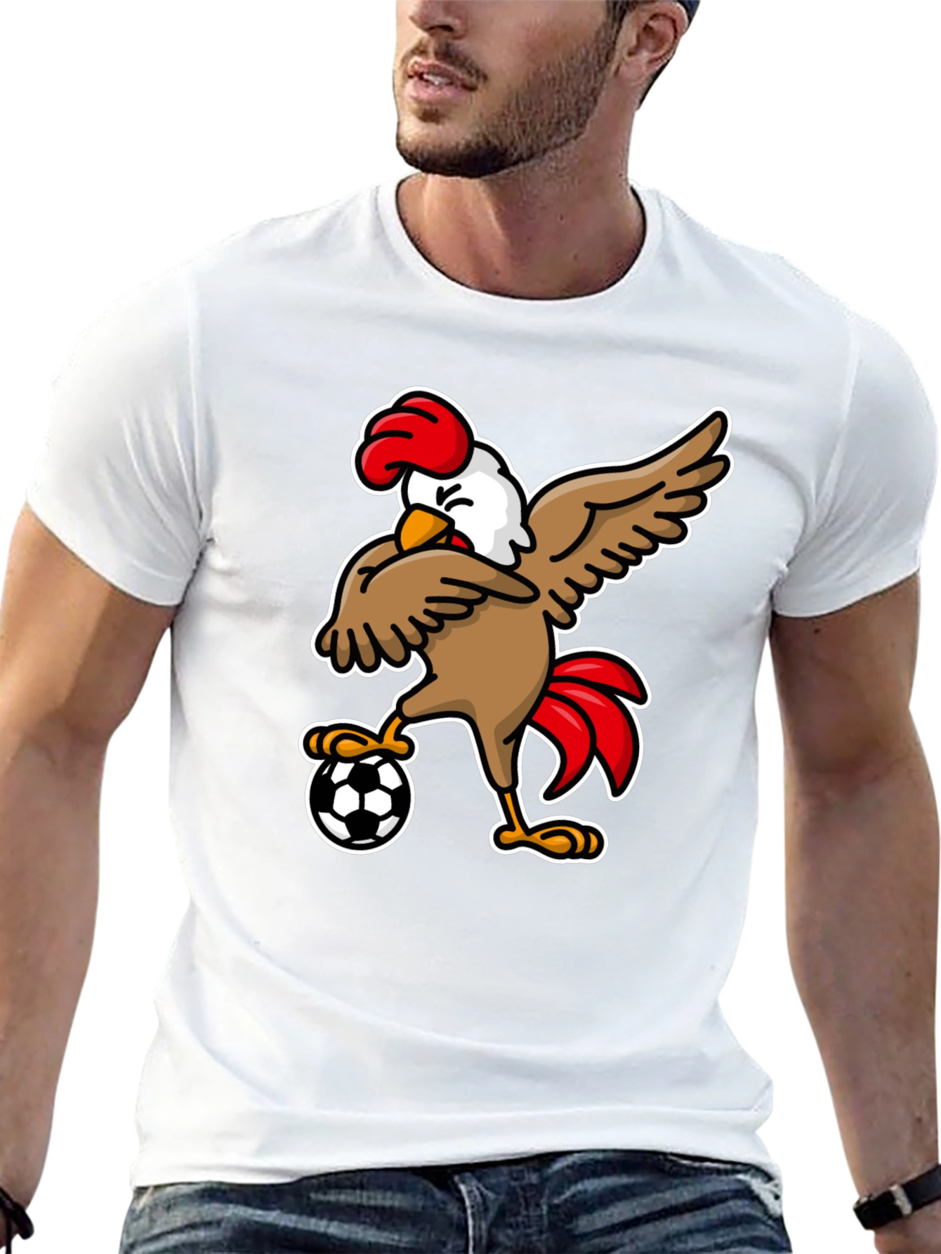 Black Chicken Soccer T-Shirt - Black view 13