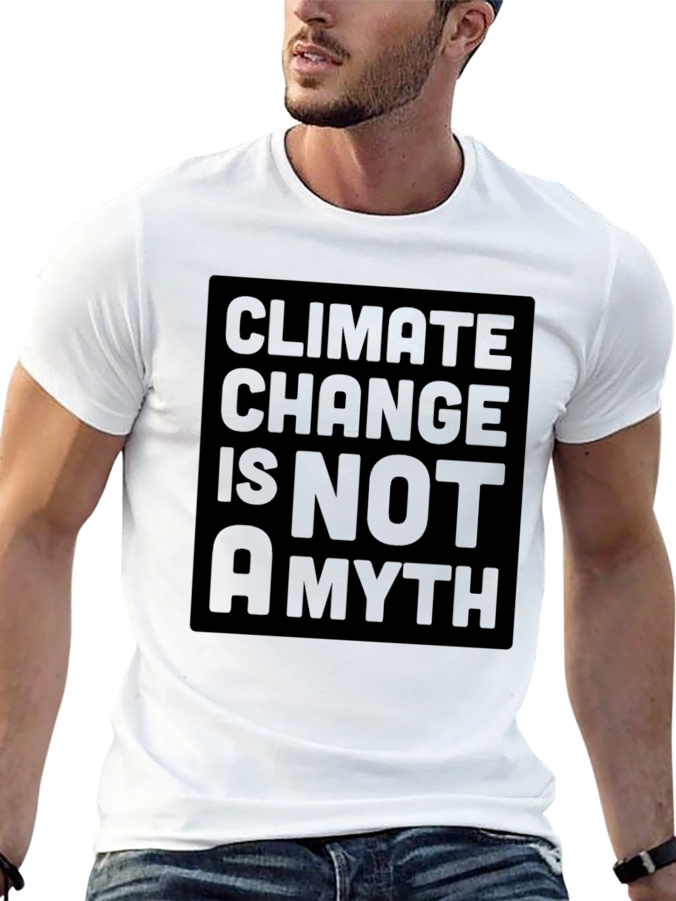 Black Climate Change Is Not A Myth Black Graphic Tee view 13