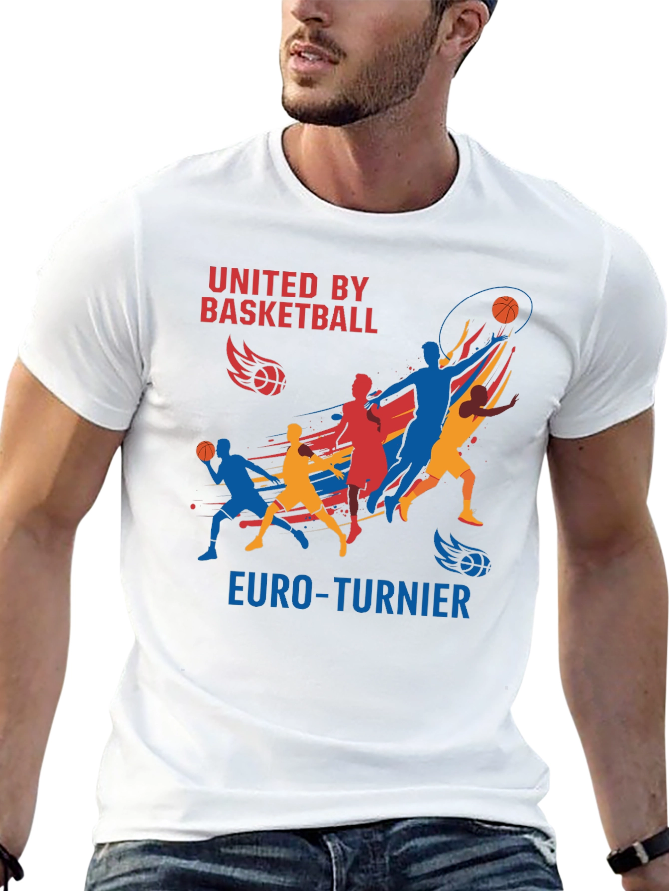 Black United by Basketball Euro-Turnier Black T-Shirt view 13