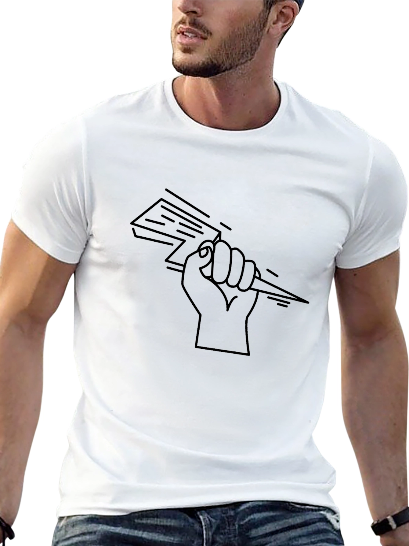 Lightning Bolt Hand Graphic Tee - 13