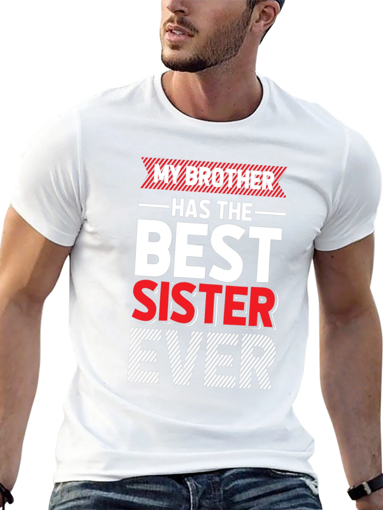 Black My Brother Has The Best Sister Ever T-Shirt view 13