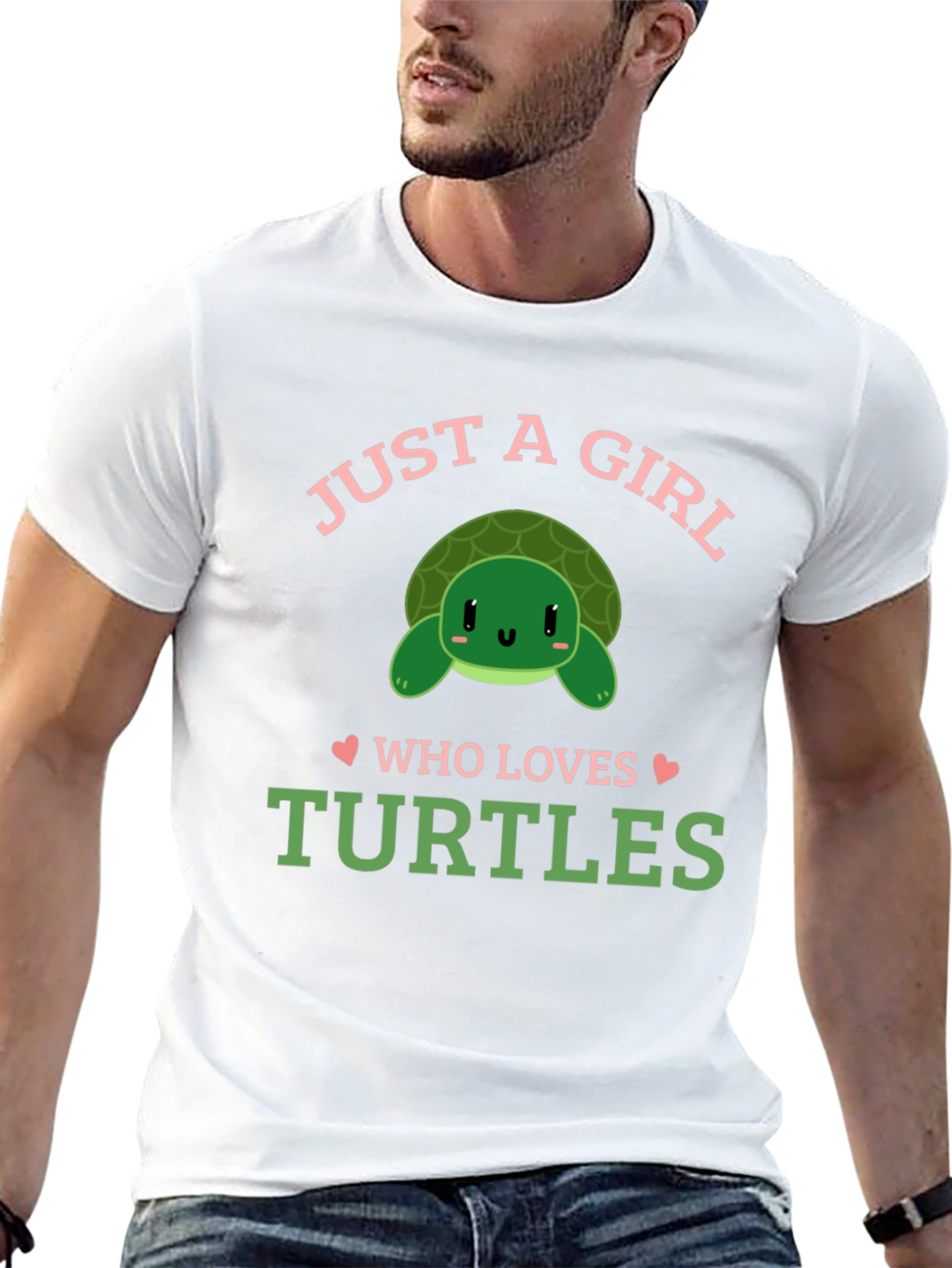 Black Just a Girl Who Loves Turtles T-Shirt view 13