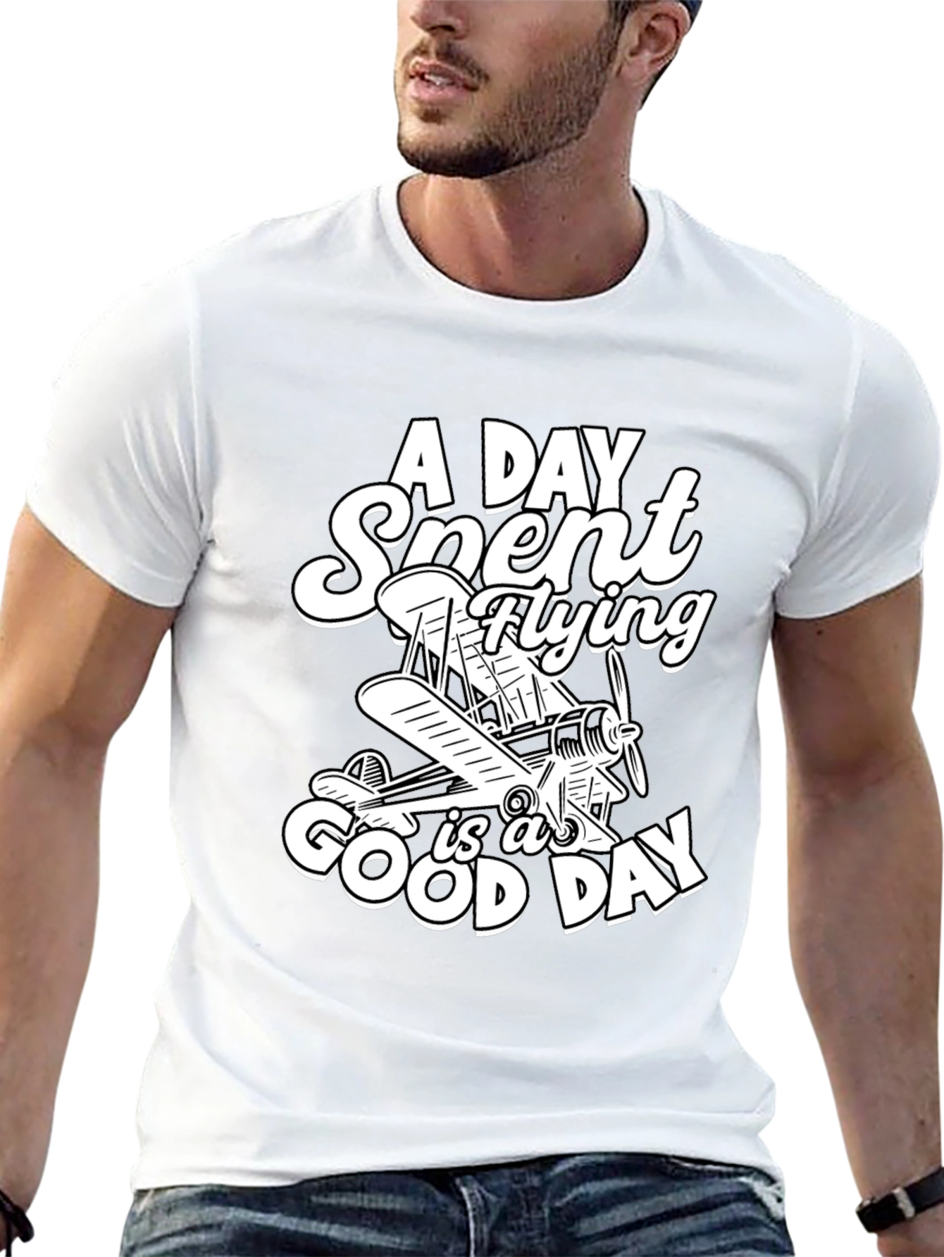 Black Flying Enthusiast T-Shirt - A Good Day view 13