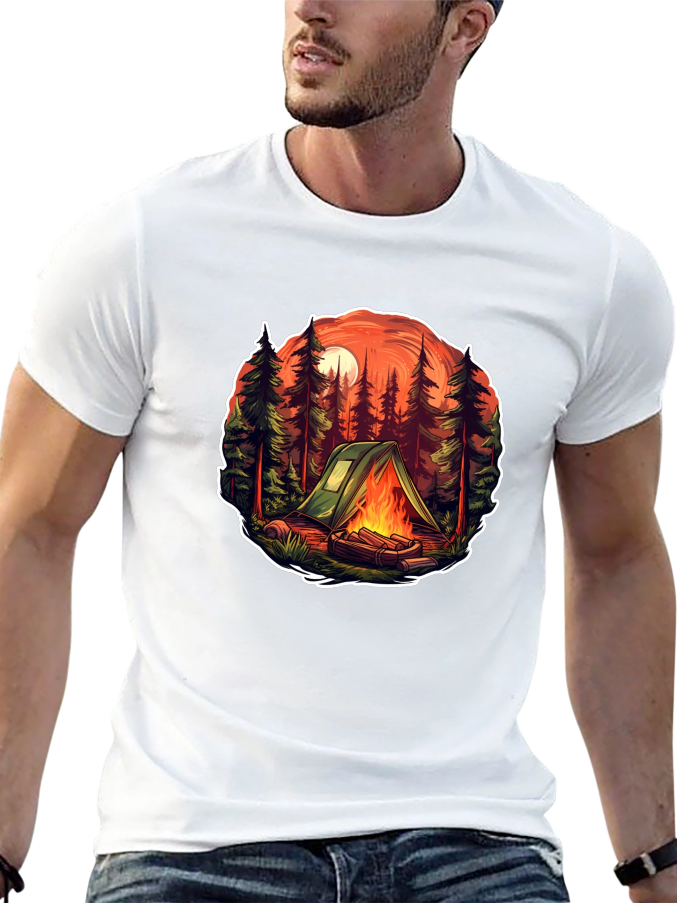 Black Camping Trip Graphic T-Shirt view 13