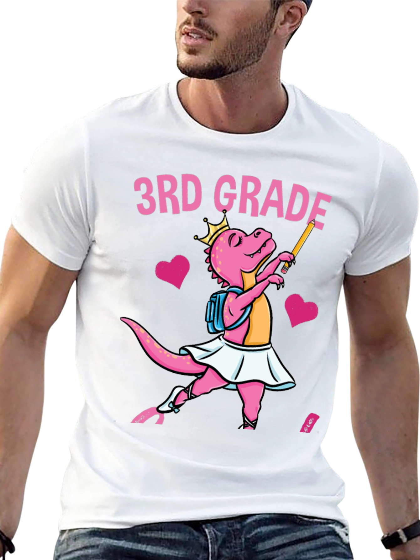 Black 3rd Grade Dinosaur T-Shirt view 13