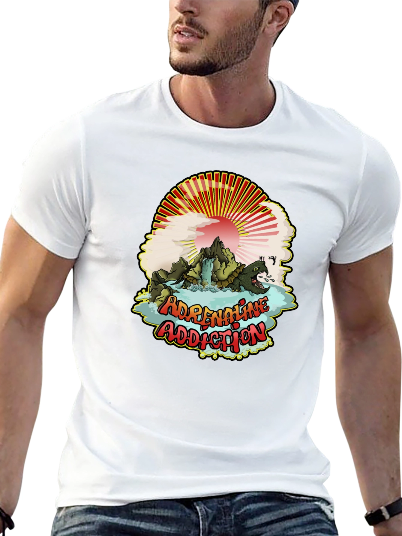 Black Adrenaline Addiction T-Shirt - Mountain Turtle Design view 13