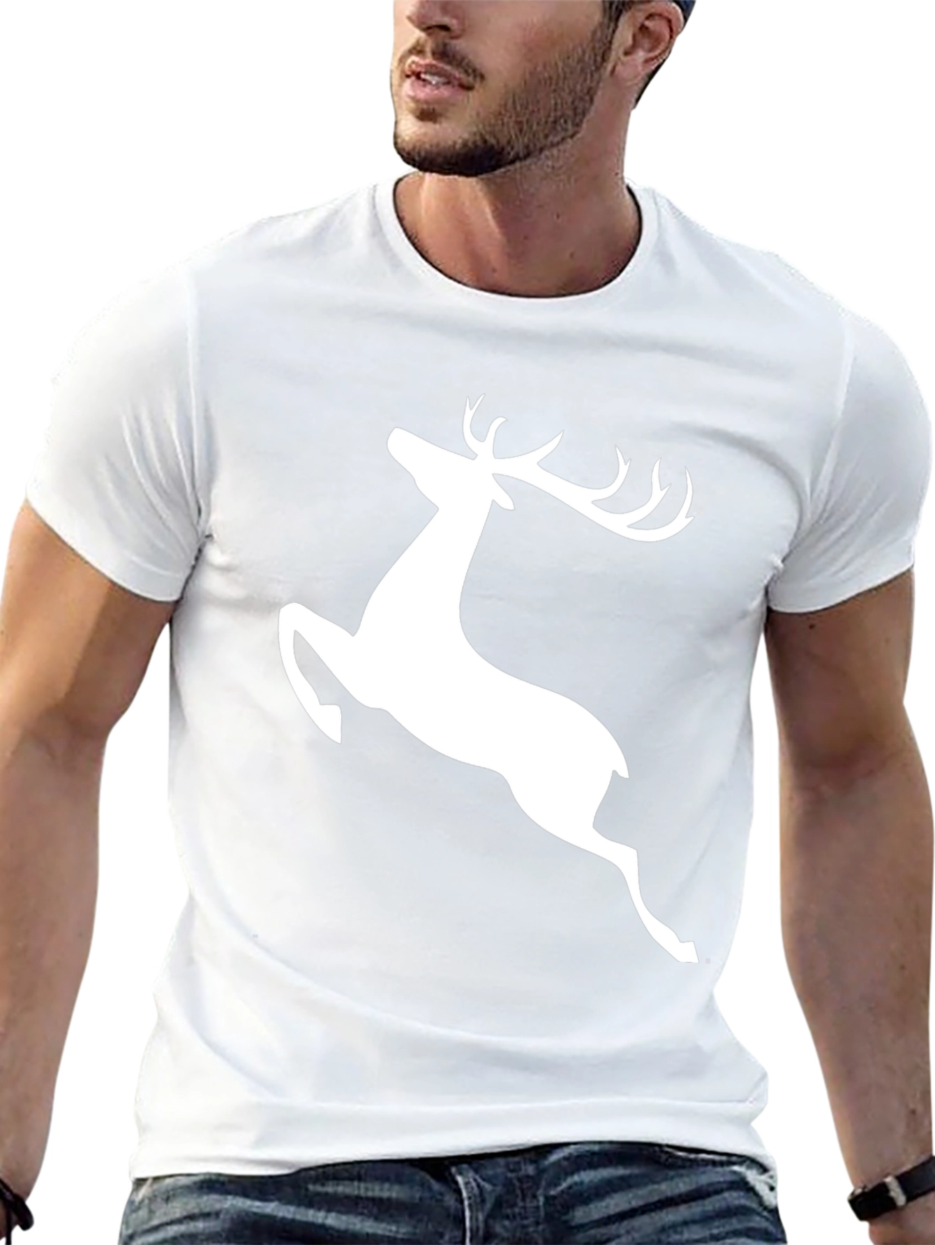 Black Black Deer Graphic Tee - Men's Casual T-Shirt view 13
