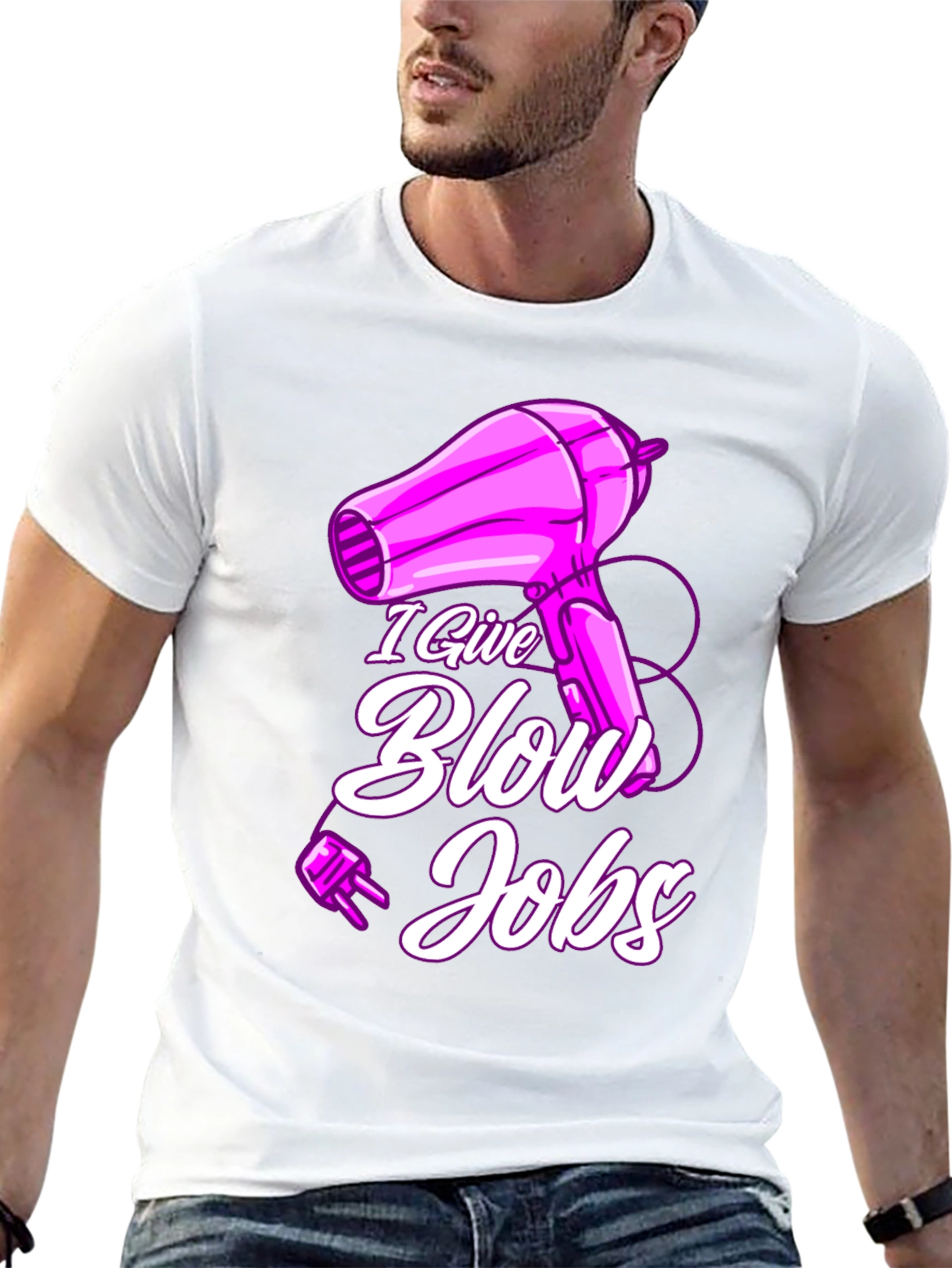 Black Humorous "I Give Blow Jobs" T-Shirt view 13