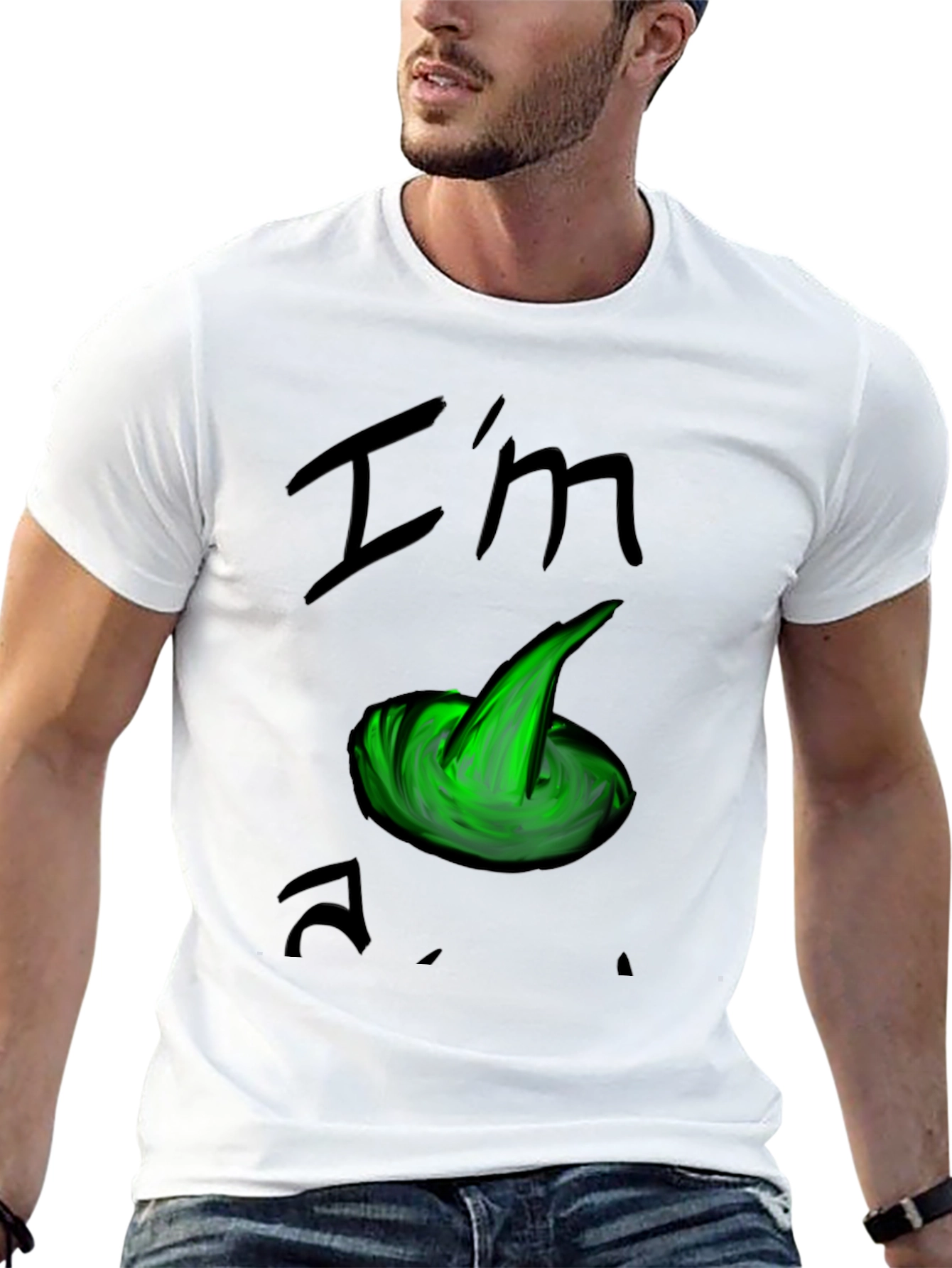 Black I'm A Worm! Funny Graphic Black T-Shirt view 13