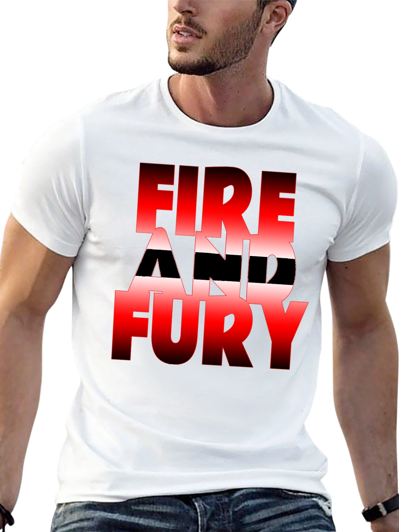 Black Fire and Fury Graphic Tee - Bold Statement Shirt view 13