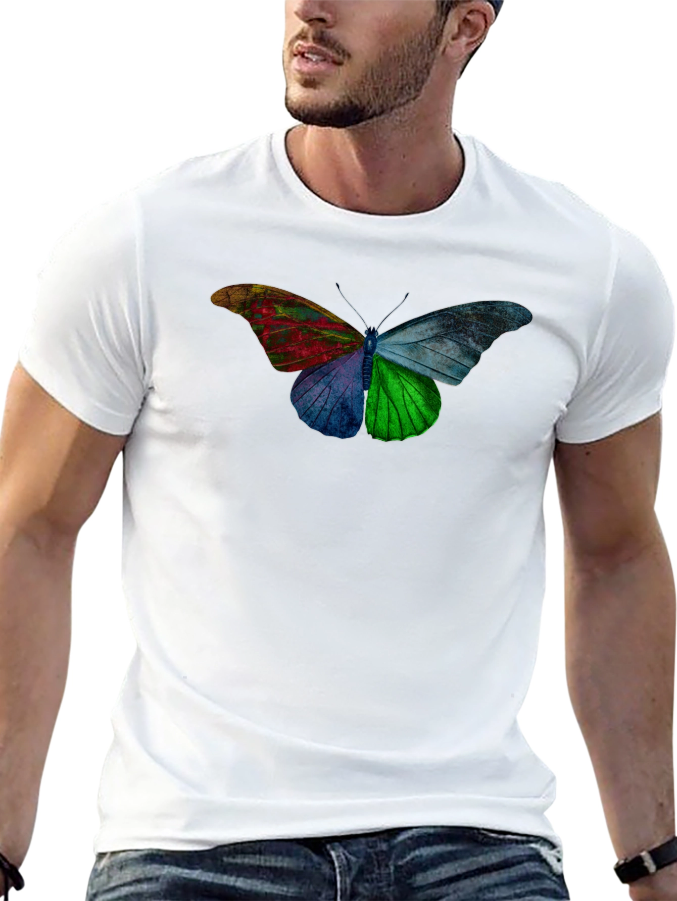 Black Colorful Butterfly Graphic Tee - Casual Comfort view 13