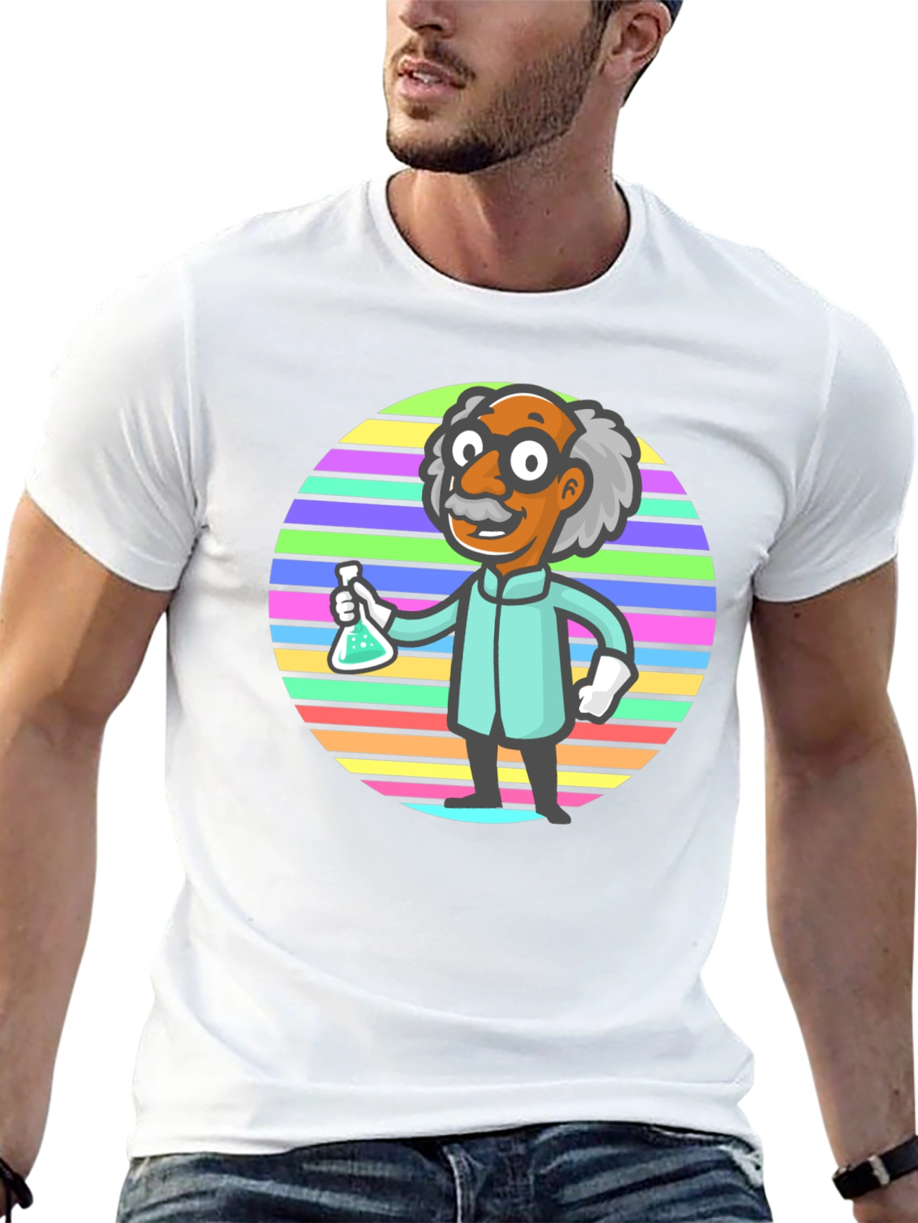 Black Scientist Graphic T-Shirt - Funky Retro Design view 13
