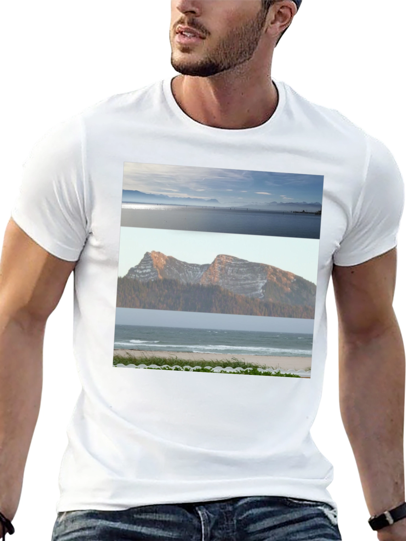 Black Scenic Landscape T-Shirt view 13