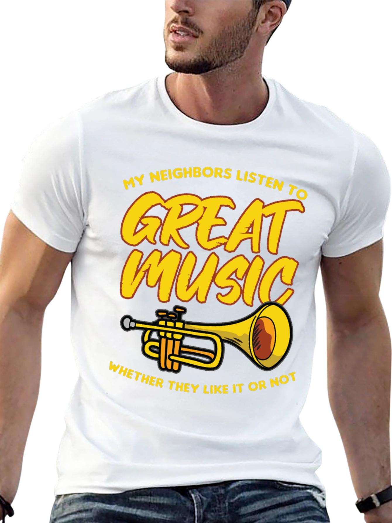 Black Great Music Trumpet T-Shirt view 13