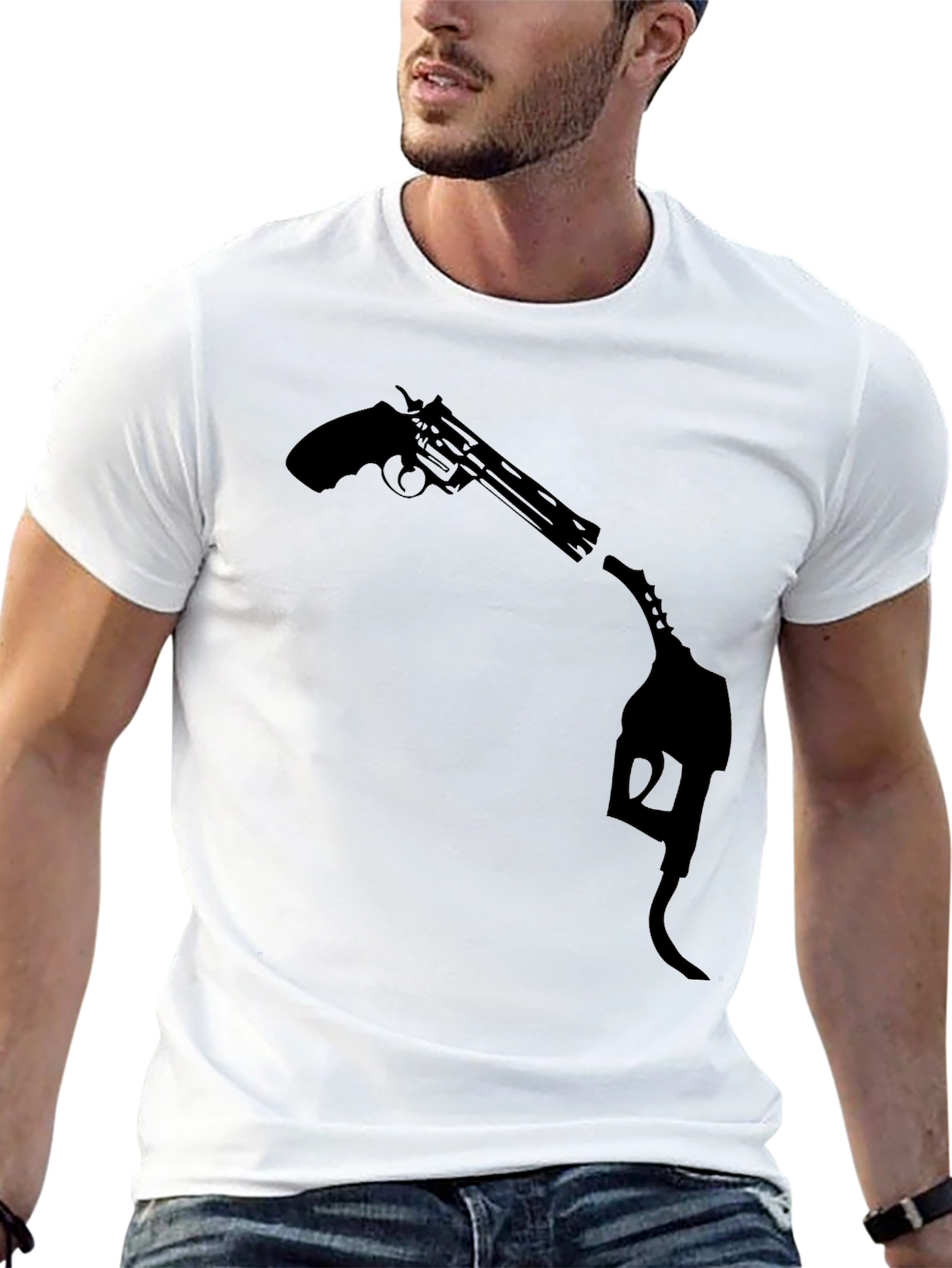 Gun and Gas Pump T-Shirt - Fuel Your Style! - 13