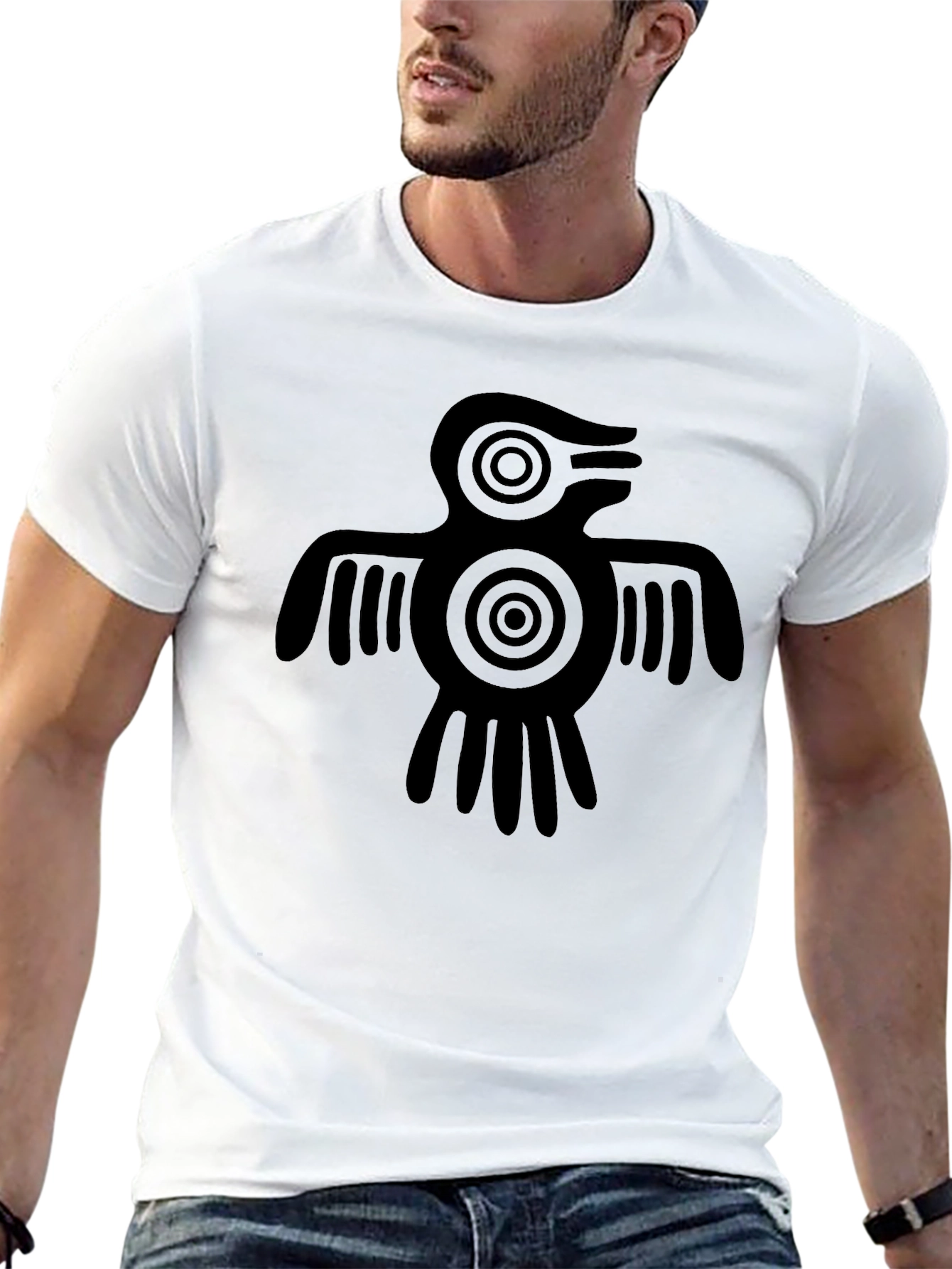 Black Aztec Bird Graphic Tee - Black T-Shirt view 13