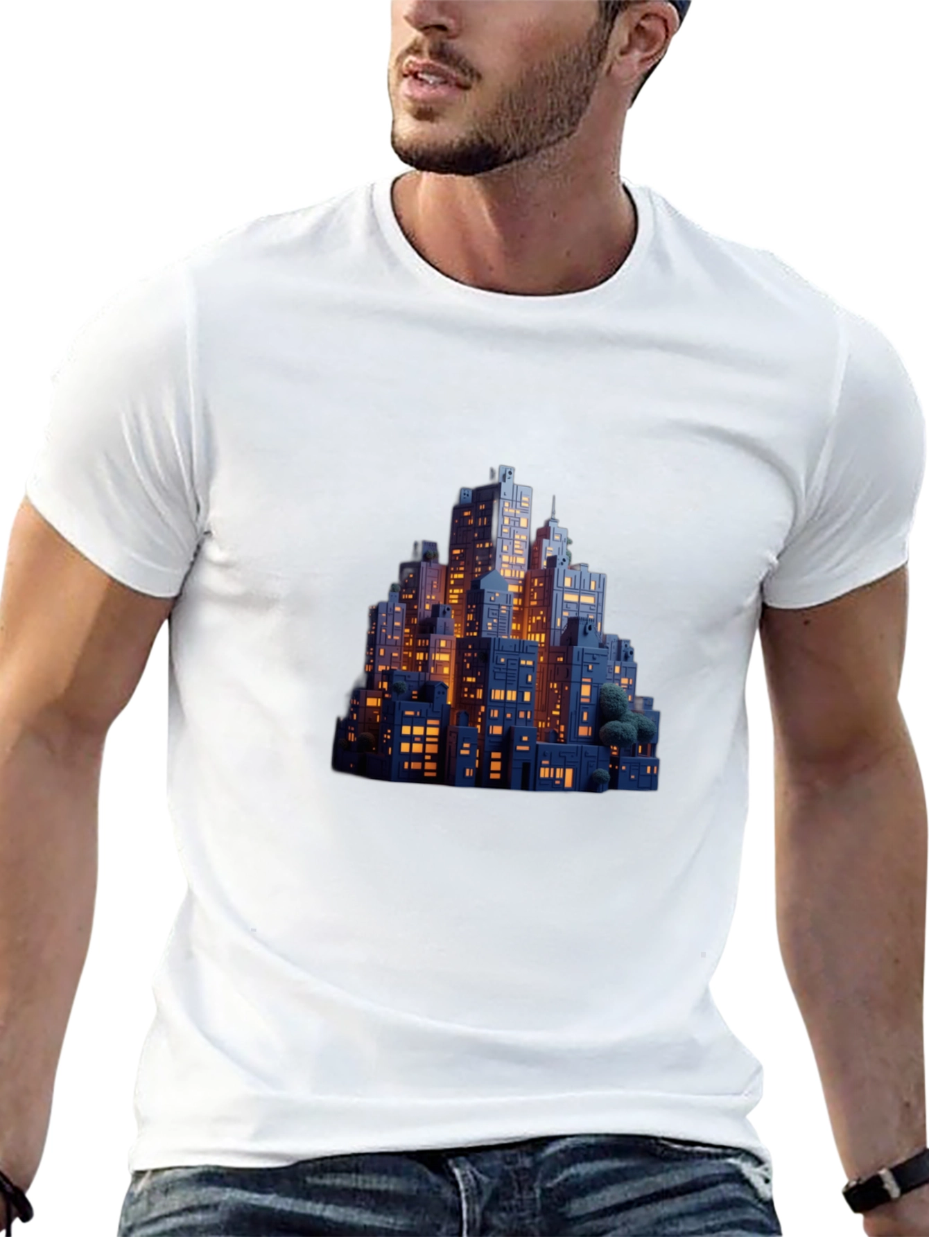 Black Night Cityscape Graphic Tee - Urban Style view 13