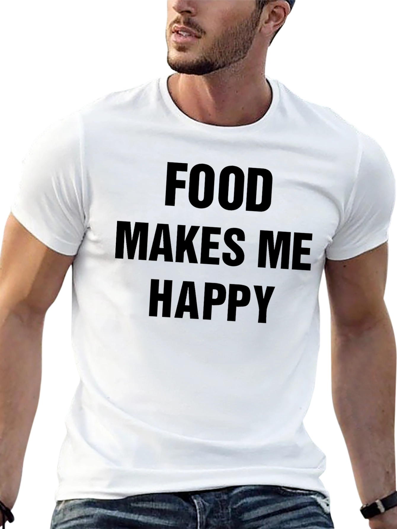 Food Makes Me Happy - Men's Graphic T-Shirt - 13
