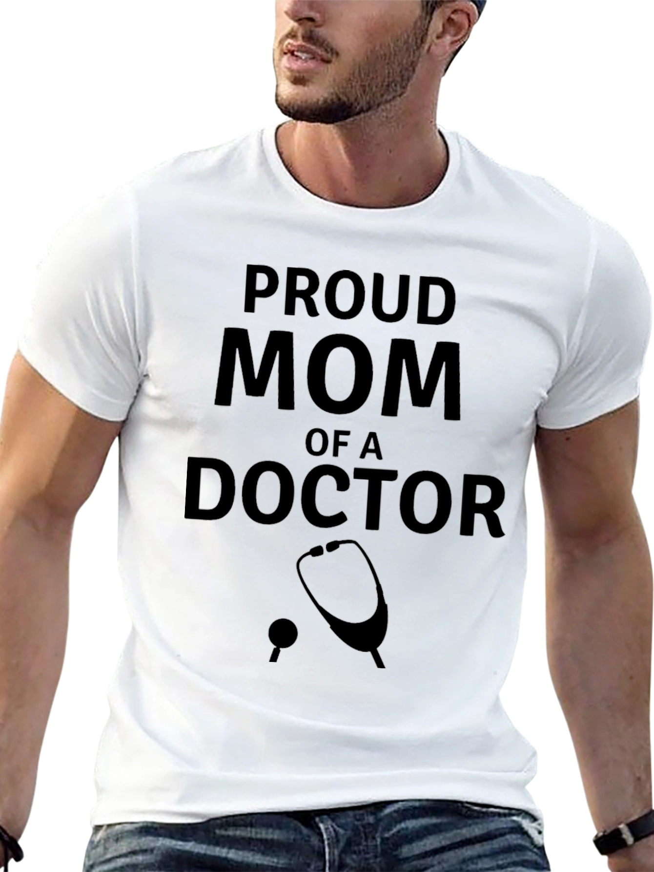 Black Proud Mom of a Doctor T-Shirt - Gift Idea view 13
