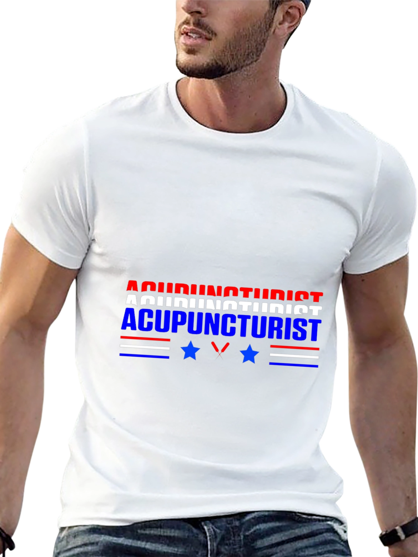 Black Acupuncturist Graphic Tee - Patriotic Design view 13