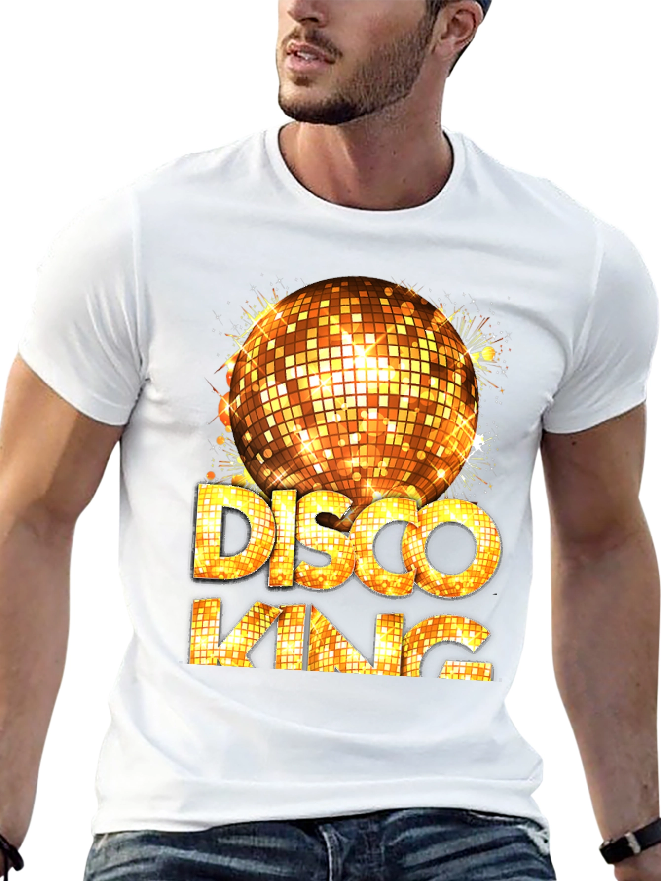 Black Disco King Graphic Tee - Men's Party Shirt view 13