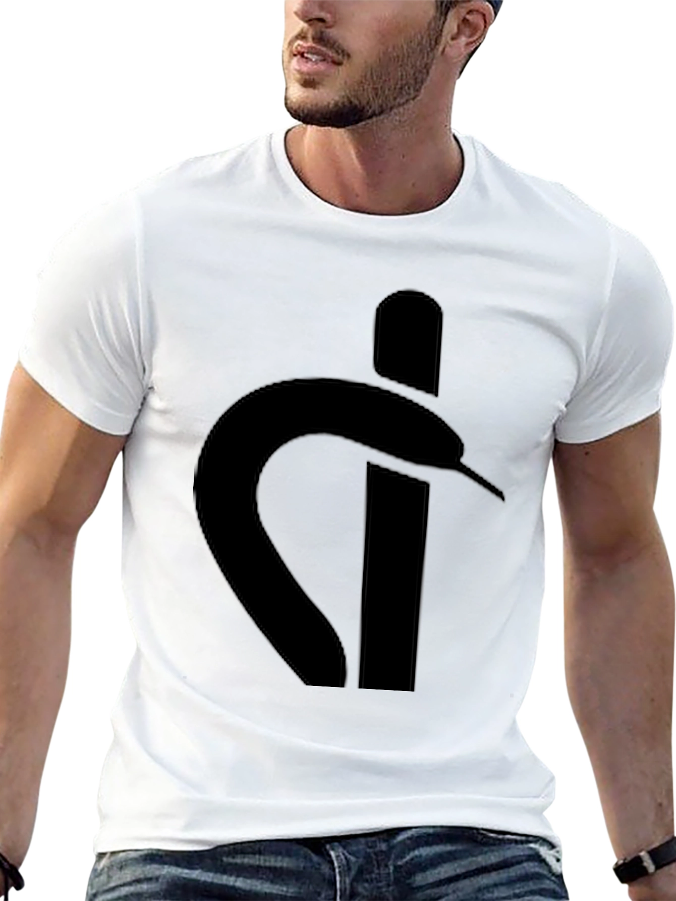 Black Stylish Black Graphic Tee - Snake Logo view 13