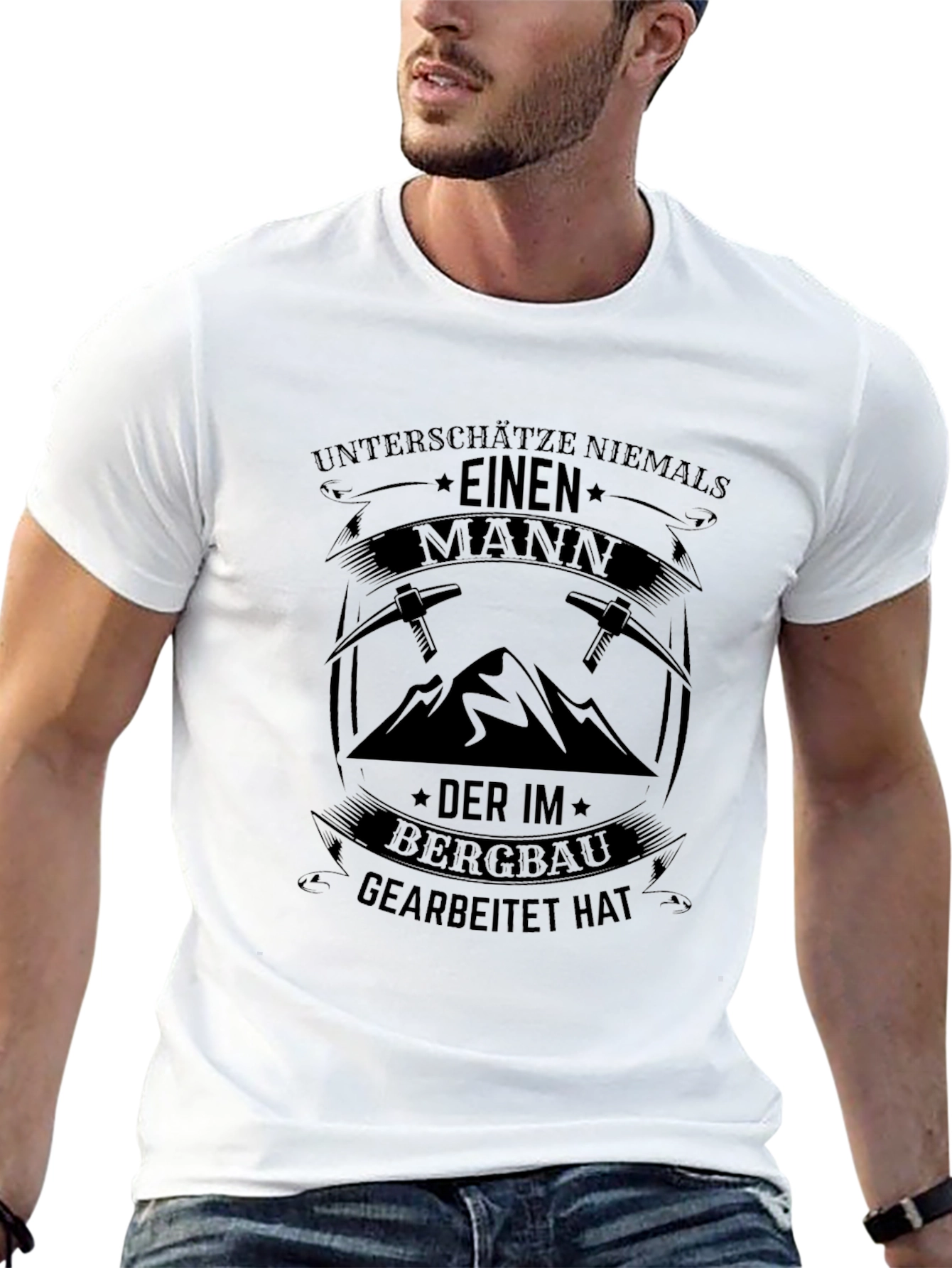 Black Men's Black "Never Underestimate A Miner" T-Shirt view 13
