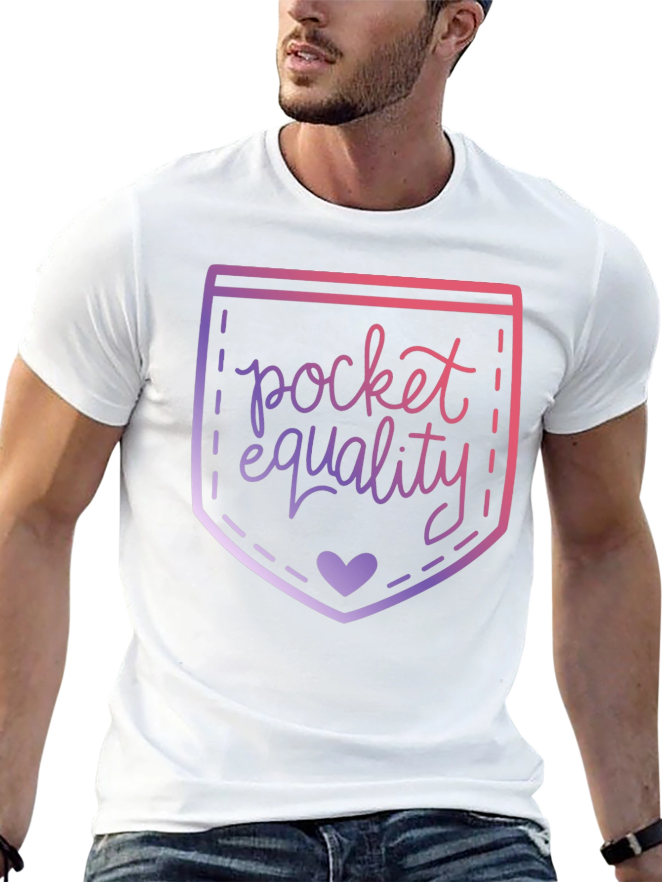 Black Pocket Equality Graphic T-Shirt view 13