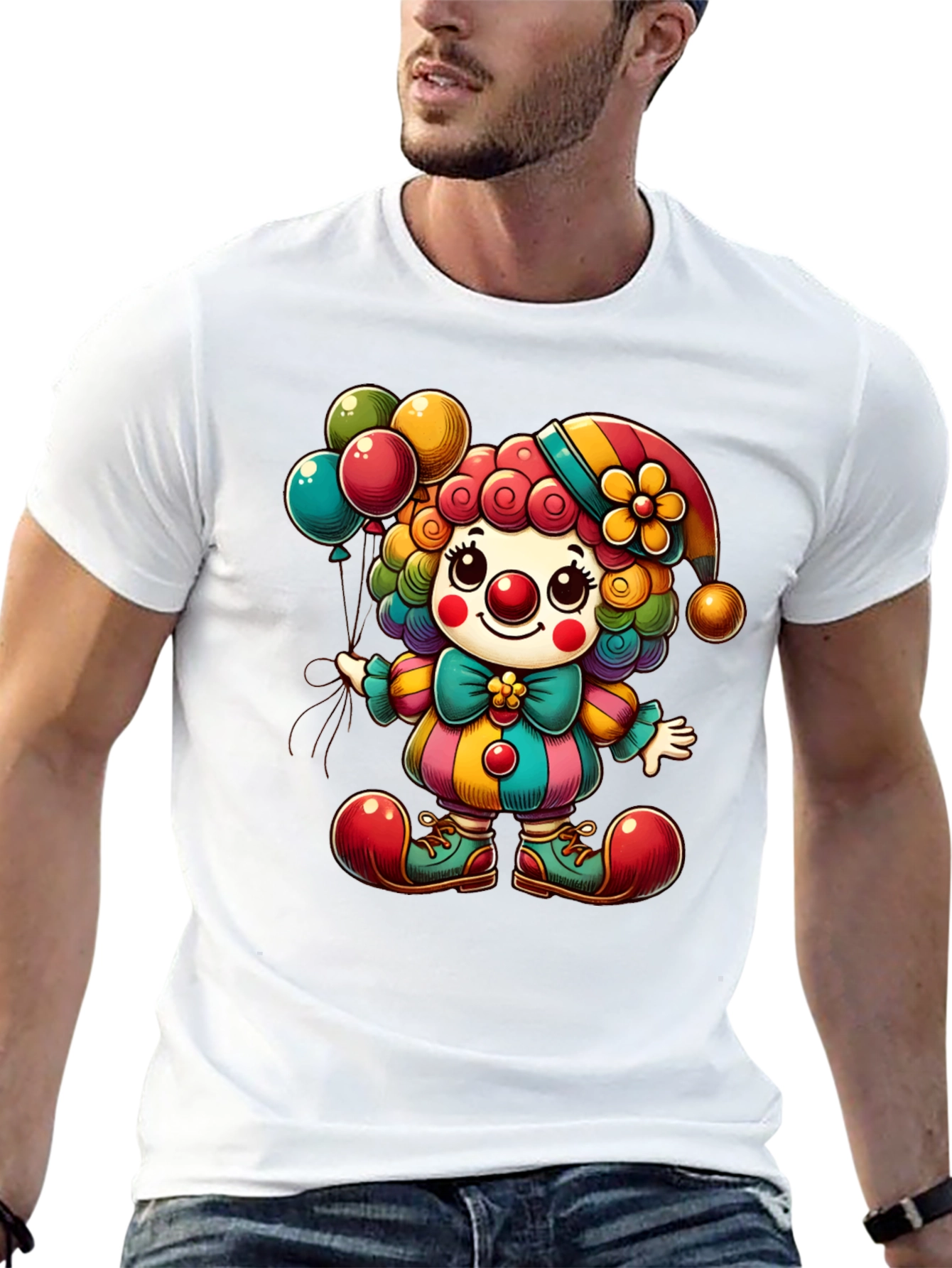 Black Clown Graphic T-Shirt - Funny and Colorful Tee view 13