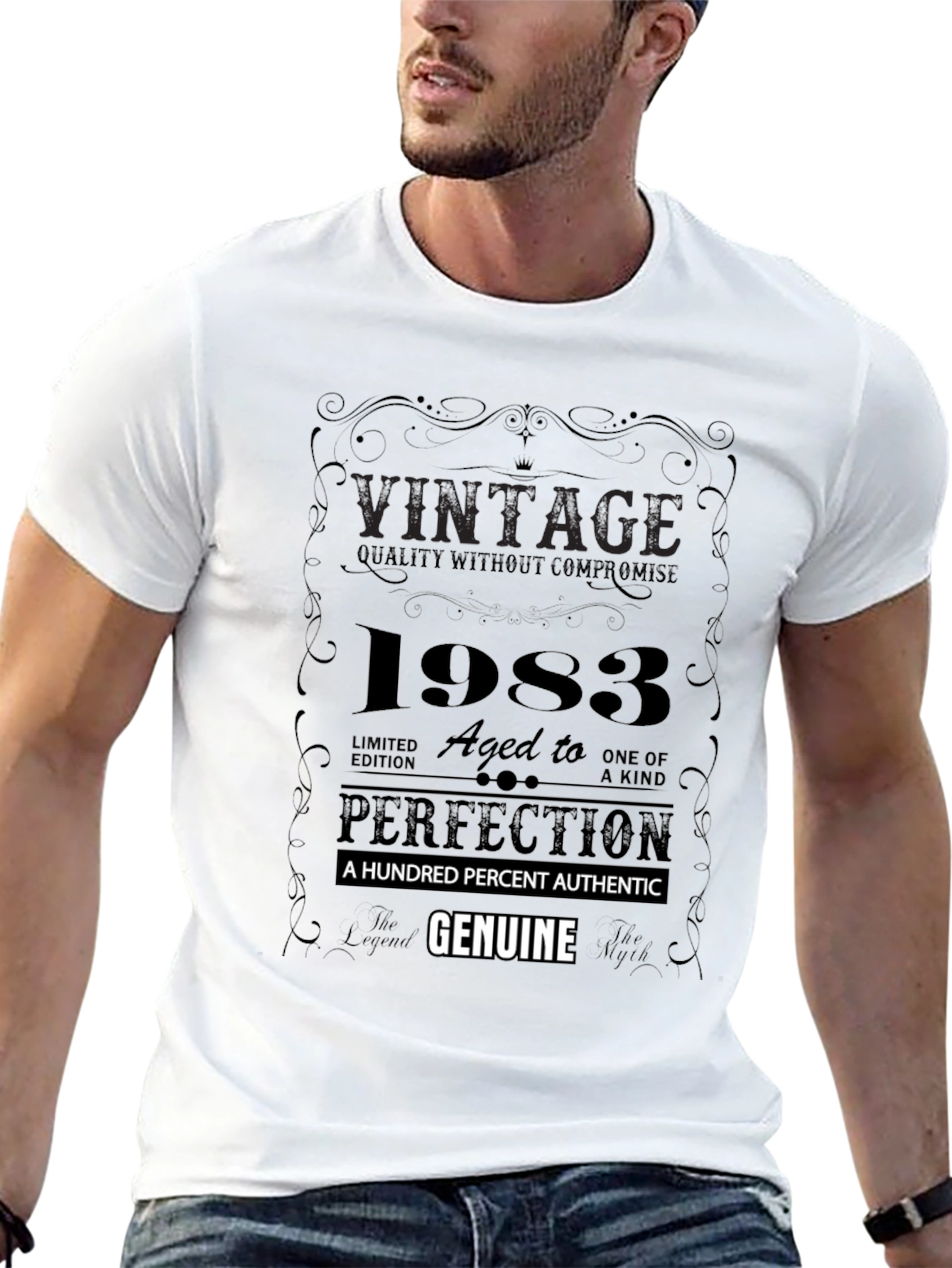 Black Vintage 1983 Aged to Perfection T-Shirt view 13