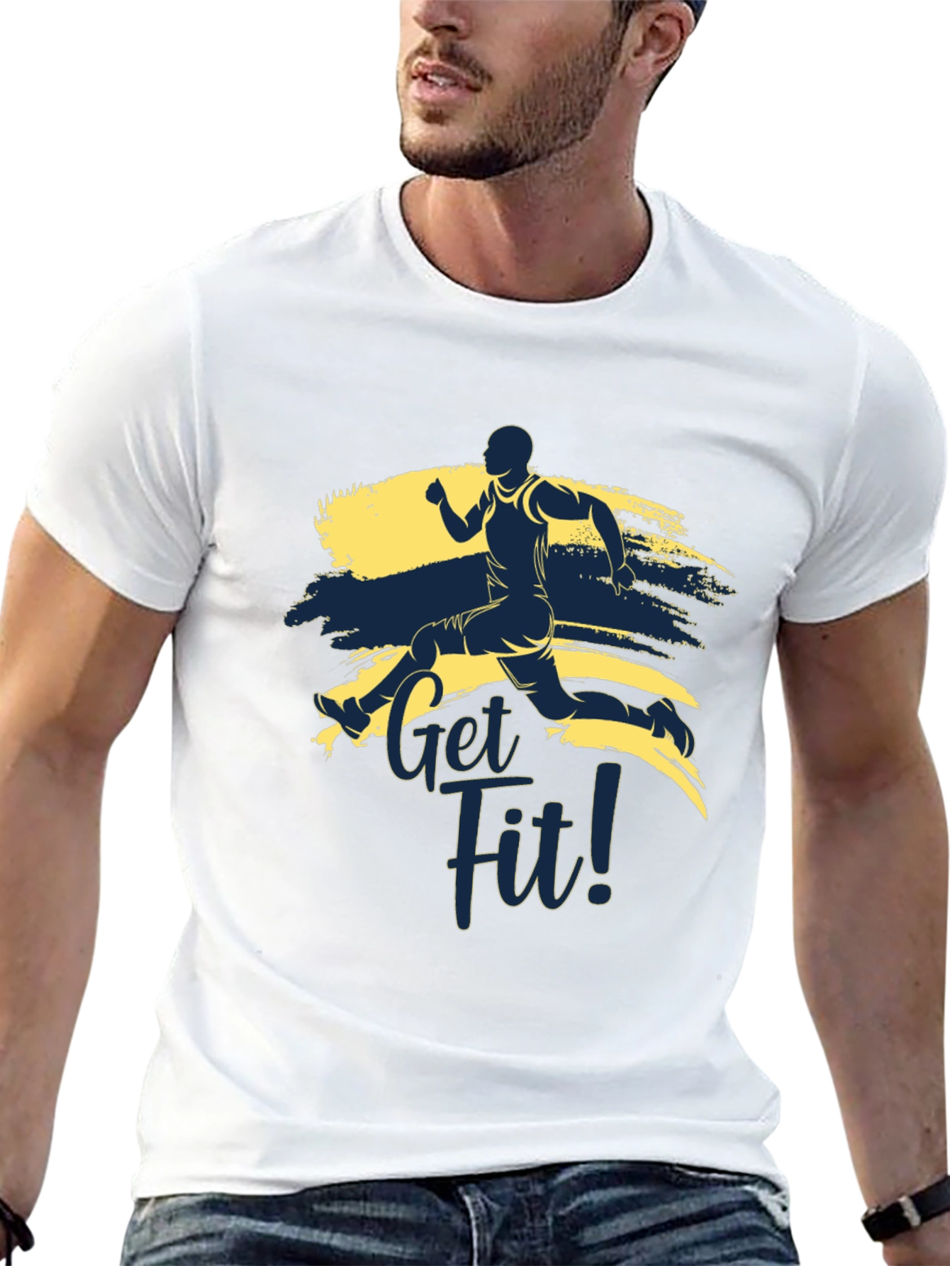 Black Get Fit Graphic Tee - Active Lifestyle T-Shirt view 13