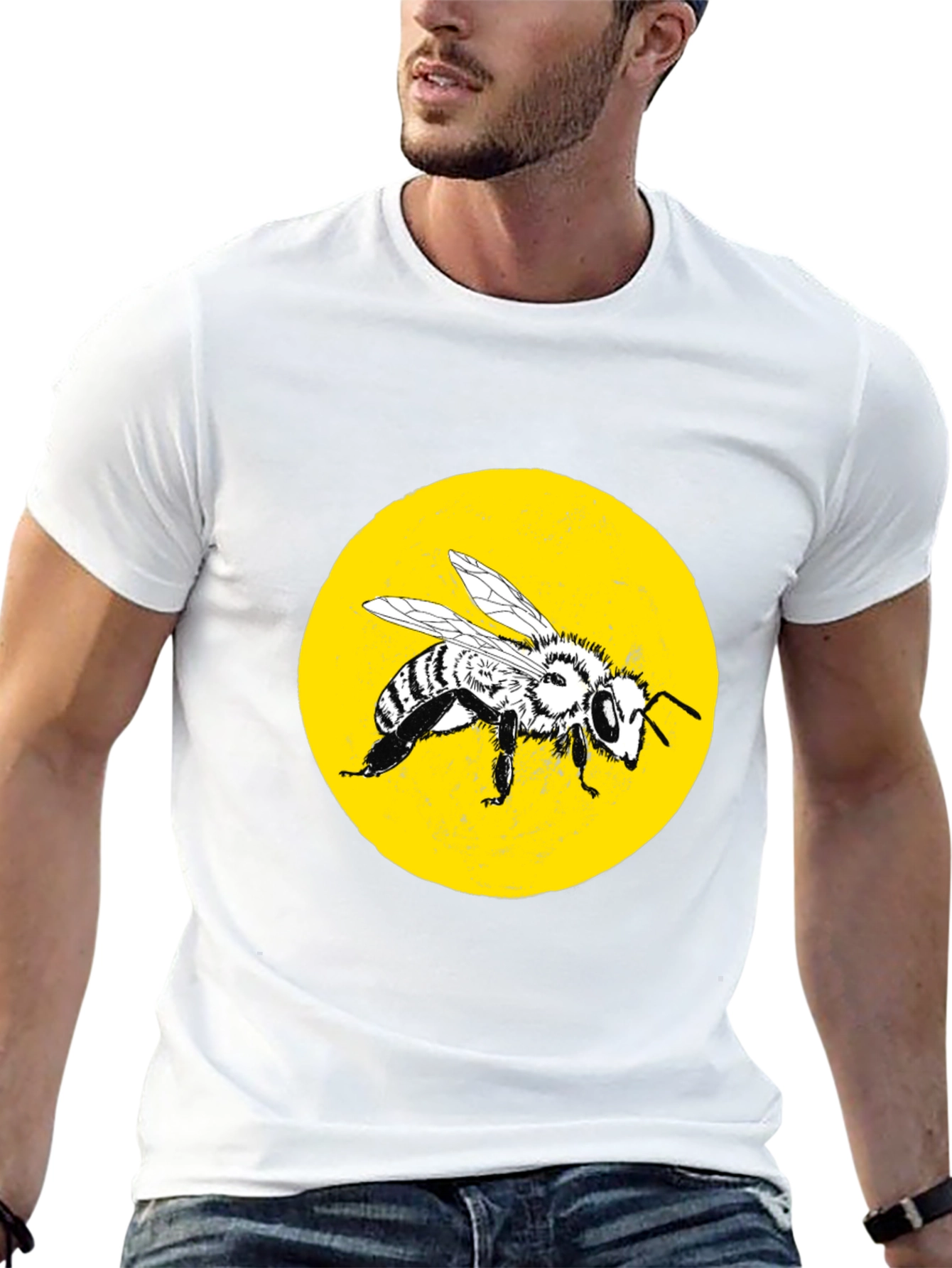 Bee Graphic Tee - Stylish Black Cotton T-Shirt - 13