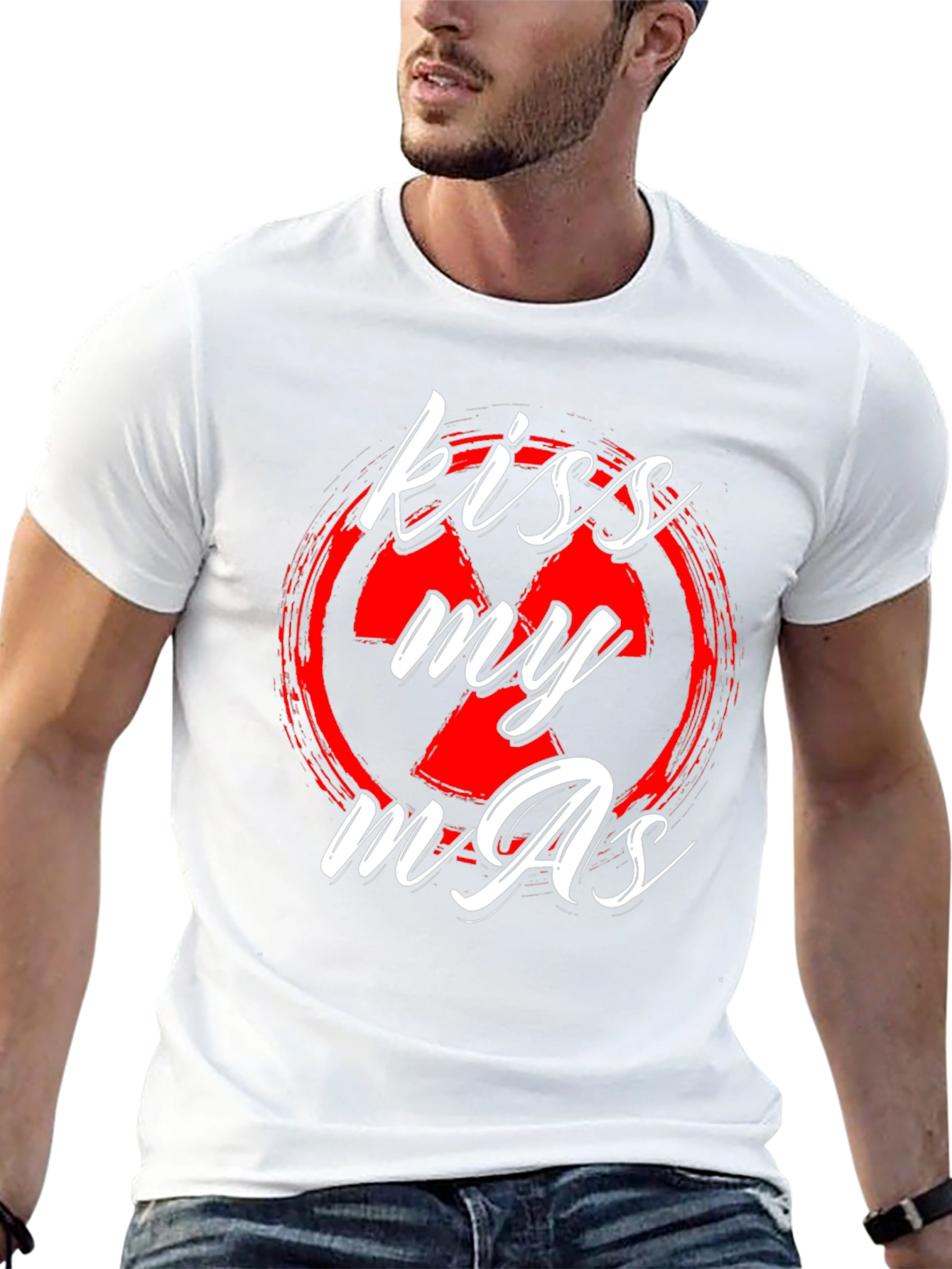 Black Kiss My AS T-Shirt - Black Novelty Tee view 13