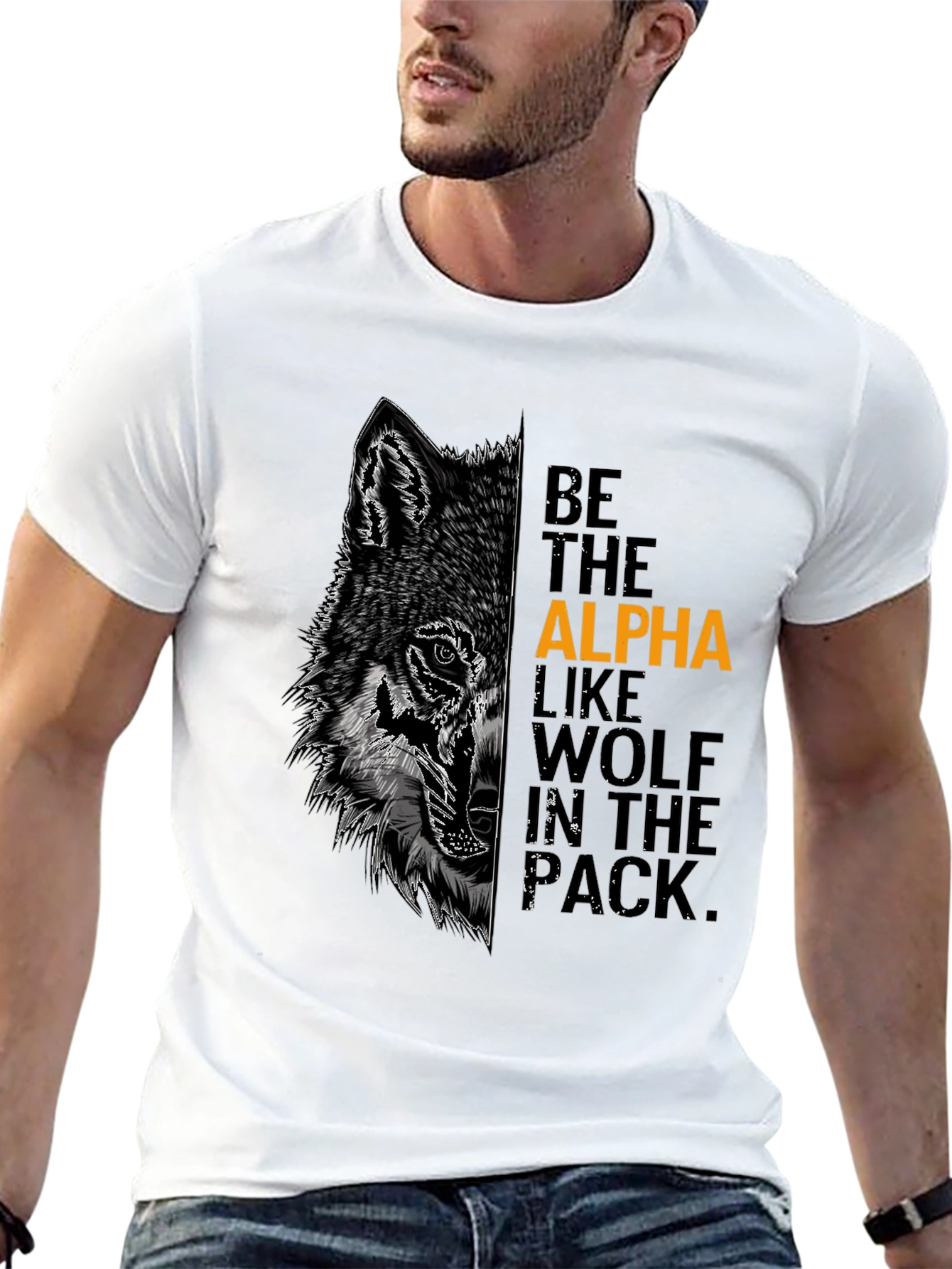 Black Alpha Wolf Graphic Tee - Be the Leader view 13