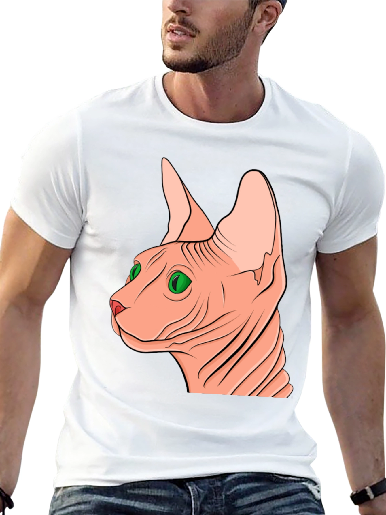 Black Sphynx Cat Graphic Tee - Unique Design view 13