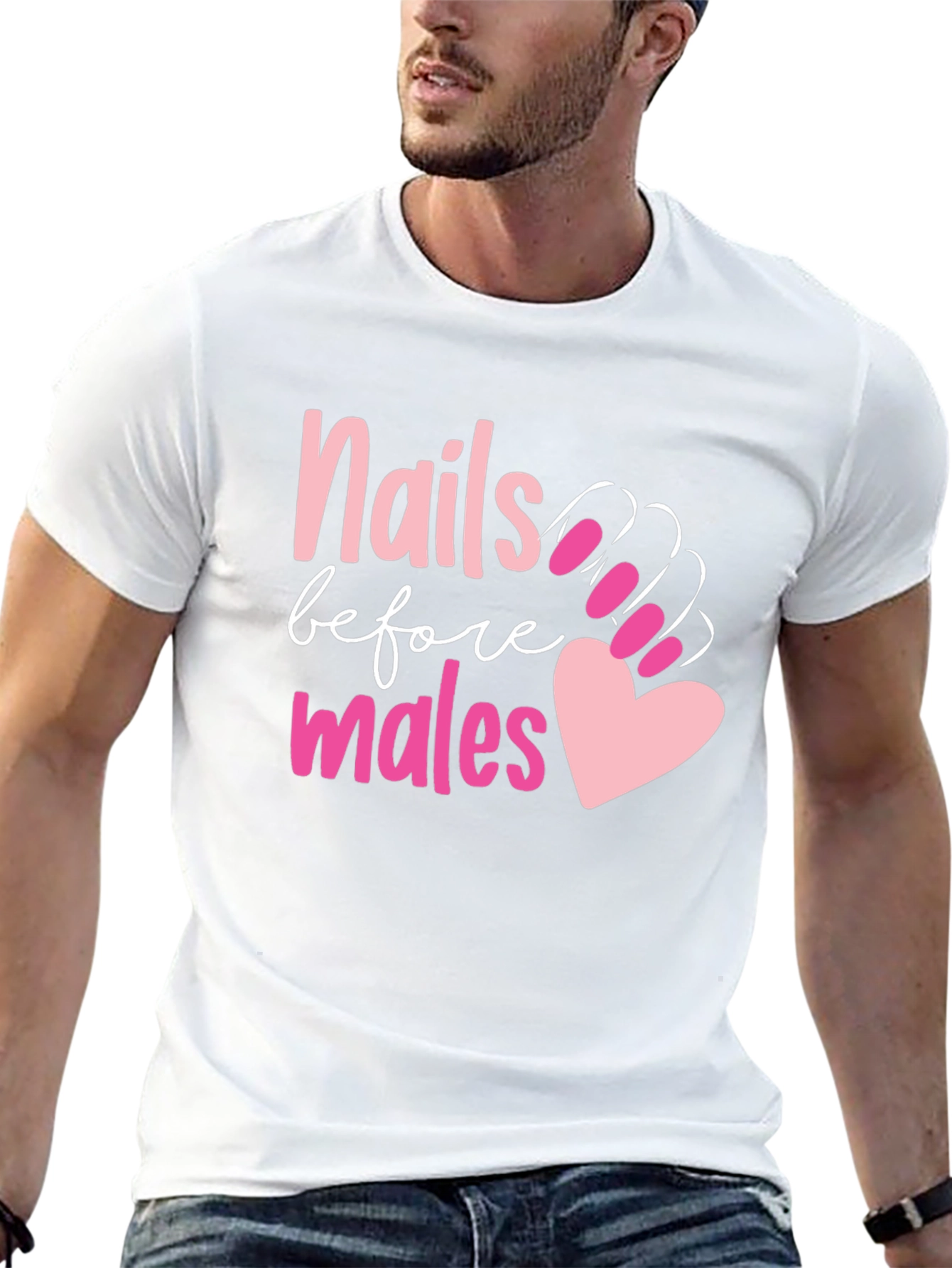 Black Nails Before Males Graphic Tee view 13