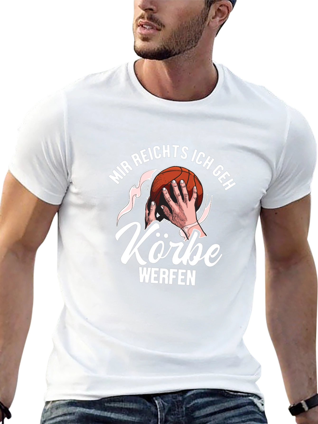 Black Basketball T-Shirt - "Mir reichts ich geh Körbe werfen" view 13