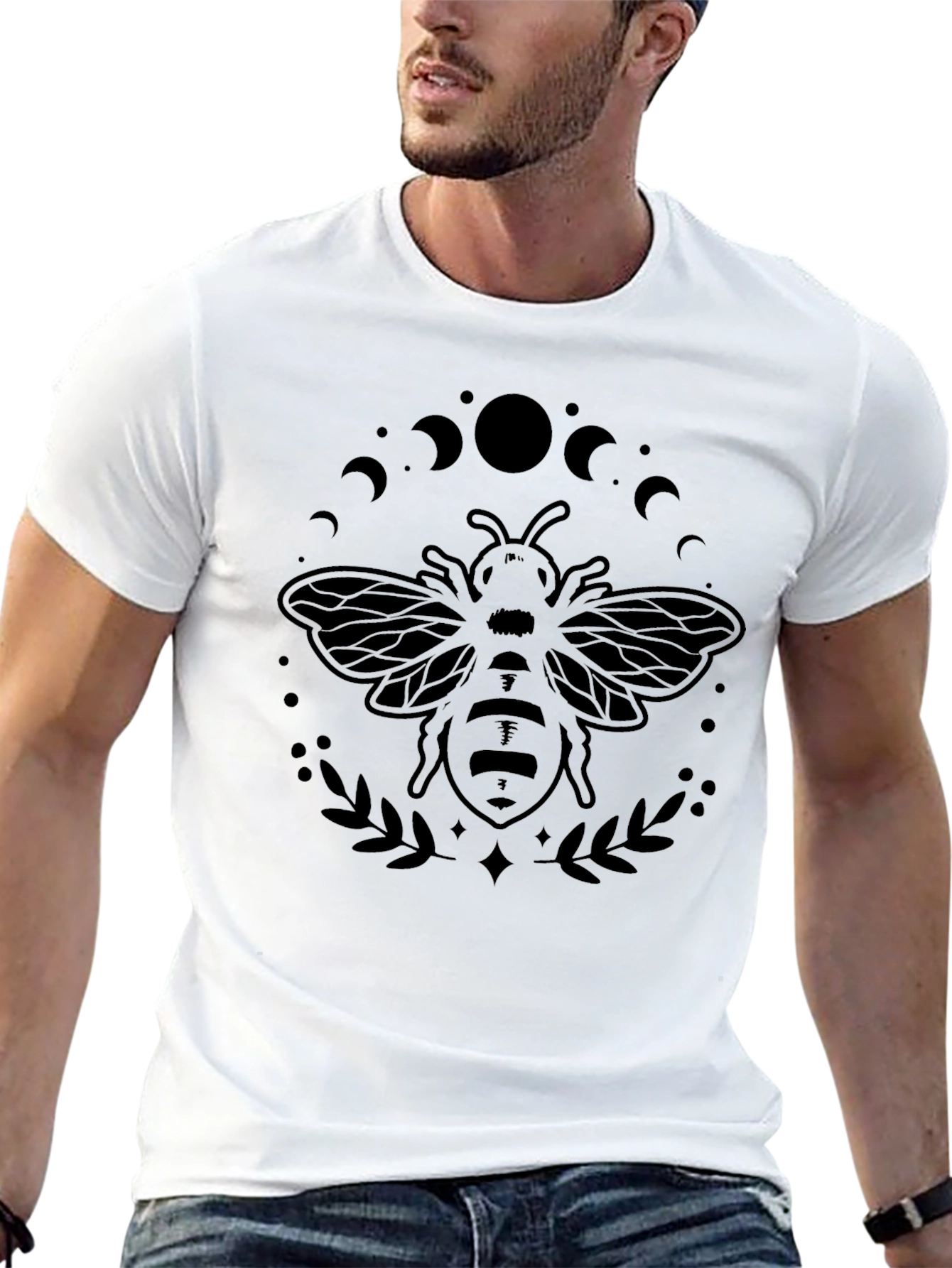 Black Mystic Bee Graphic Tee - Black Unisex Shirt view 13