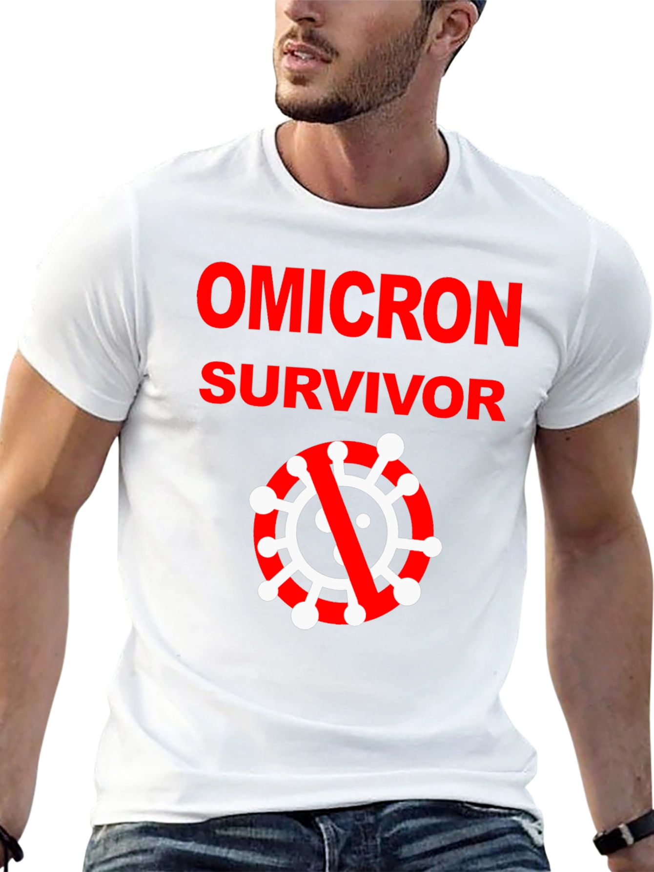 Black Omicron Survivor Black T-Shirt view 13