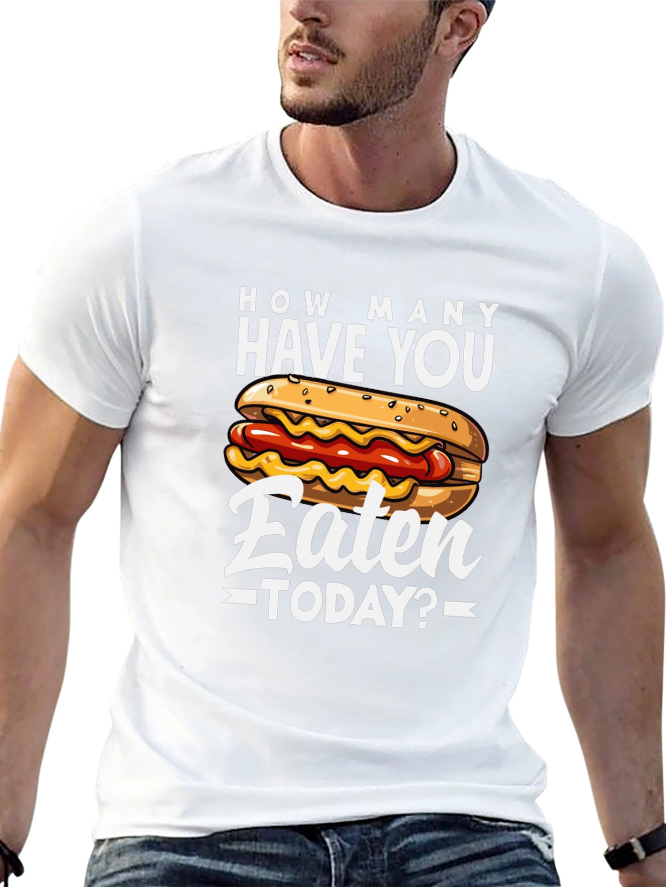 Black Hot Dog Graphic T-Shirt - Funny Foodie Tee view 13